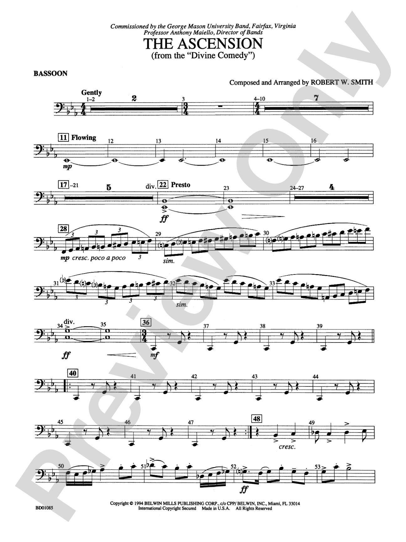 The Ascension (from The Divine Comedy): Bassoon