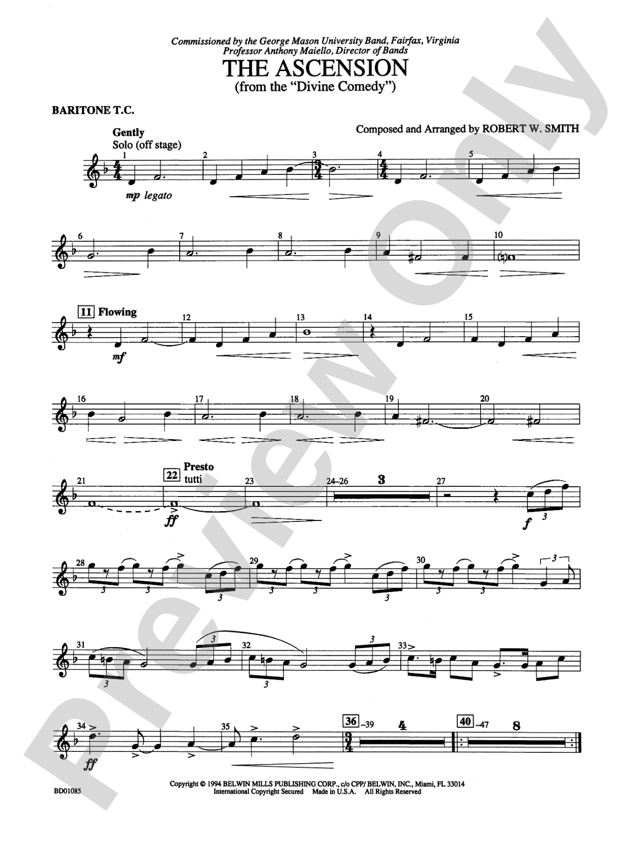 The Ascension (from The Divine Comedy): Baritone T.C.