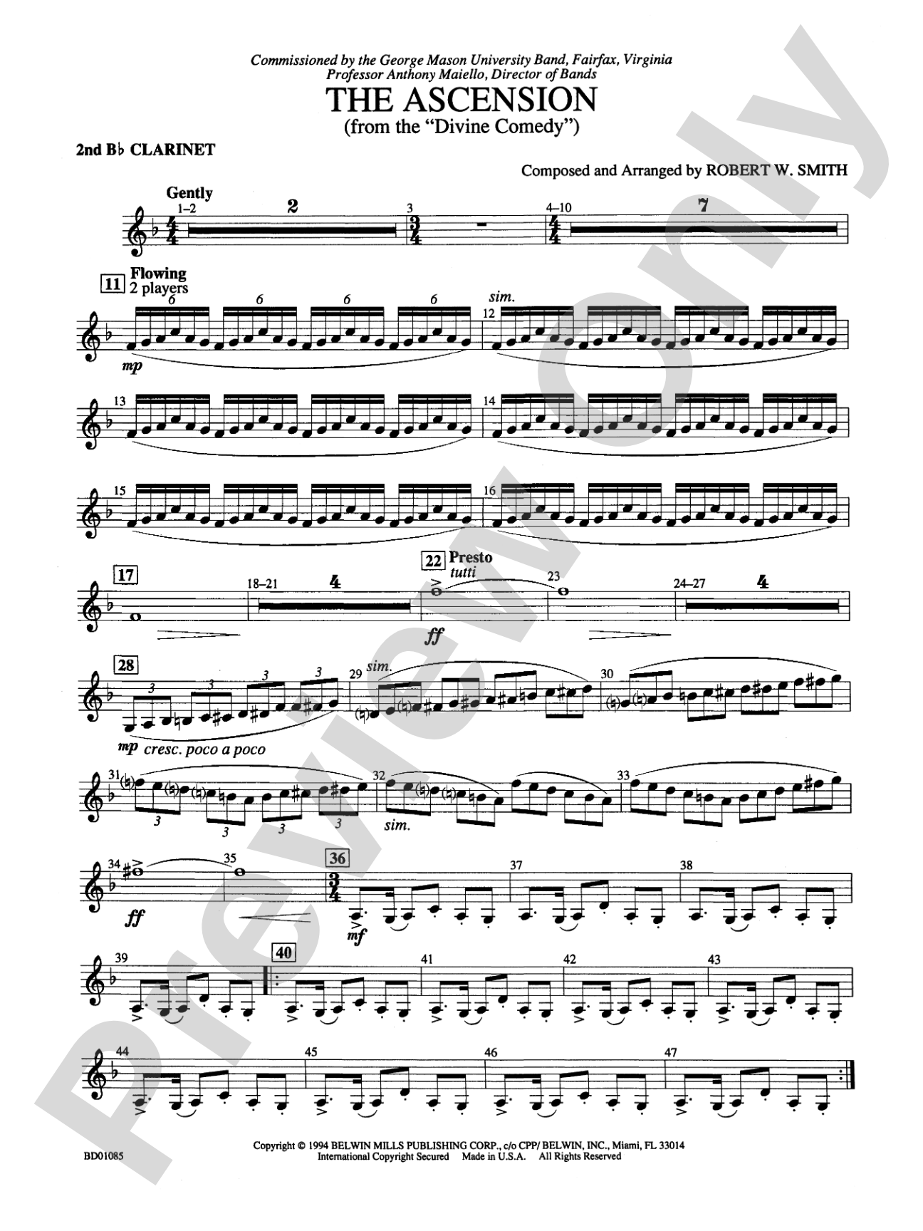 The Ascension (from The Divine Comedy): 2nd B-flat Clarinet