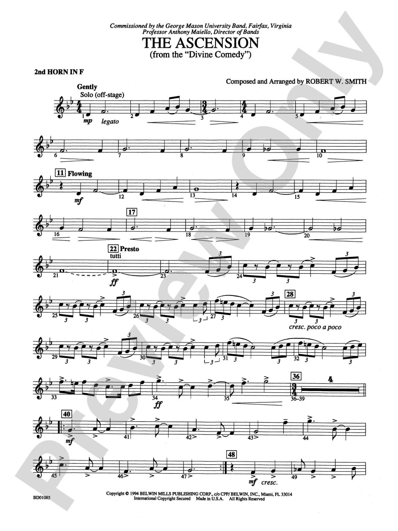 The Ascension (from The Divine Comedy): 2nd F Horn