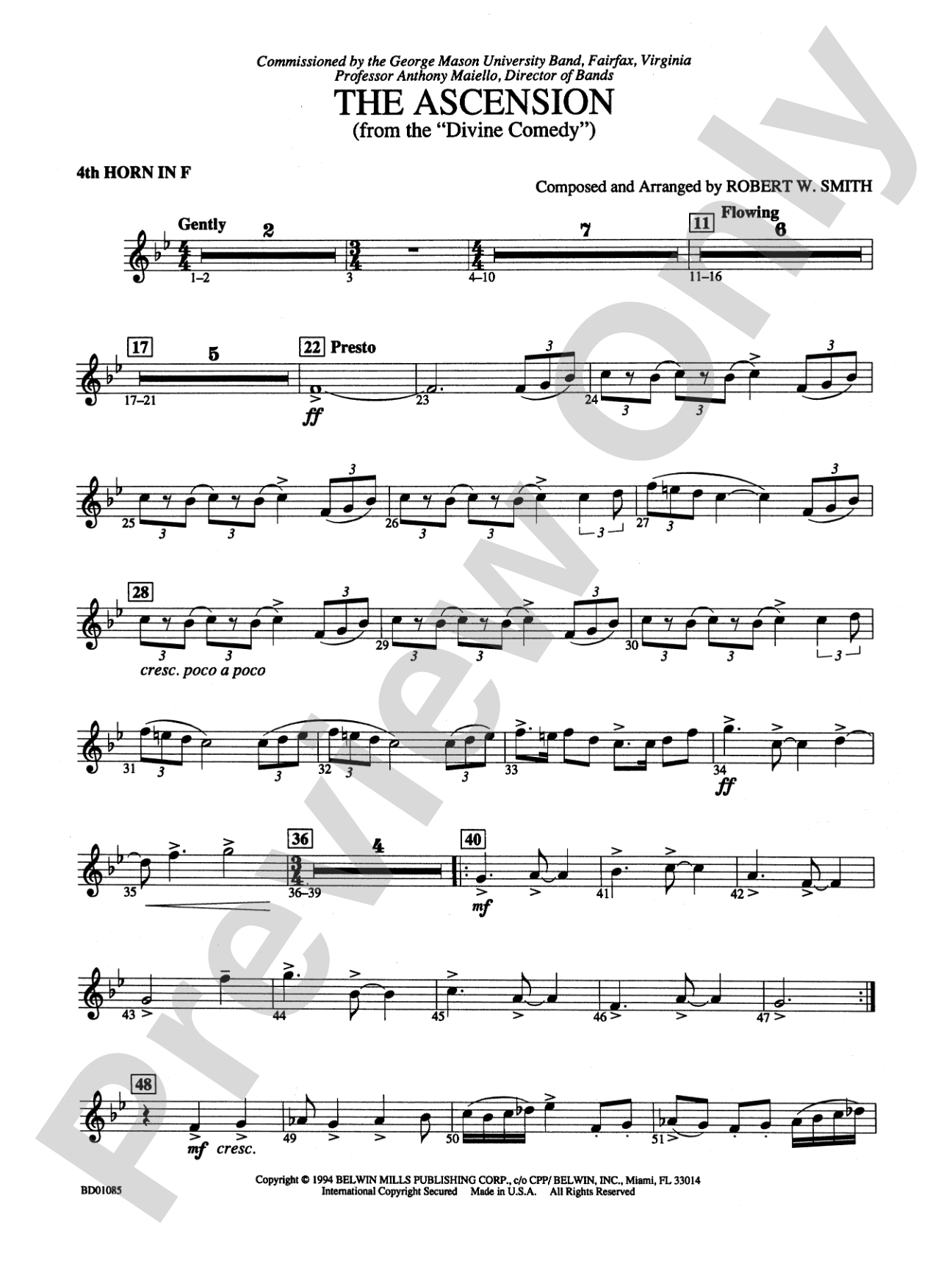 The Ascension (from The Divine Comedy): 4th F Horn