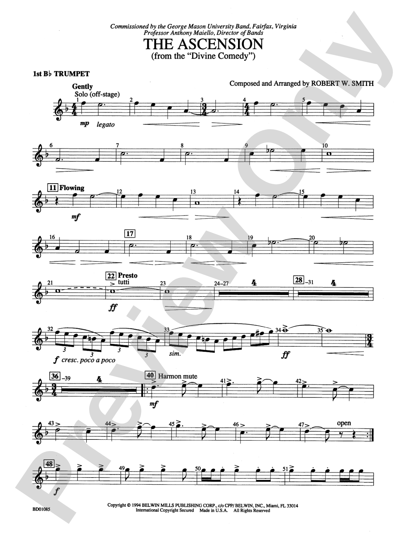 The Ascension (from The Divine Comedy): 1st B-flat Trumpet