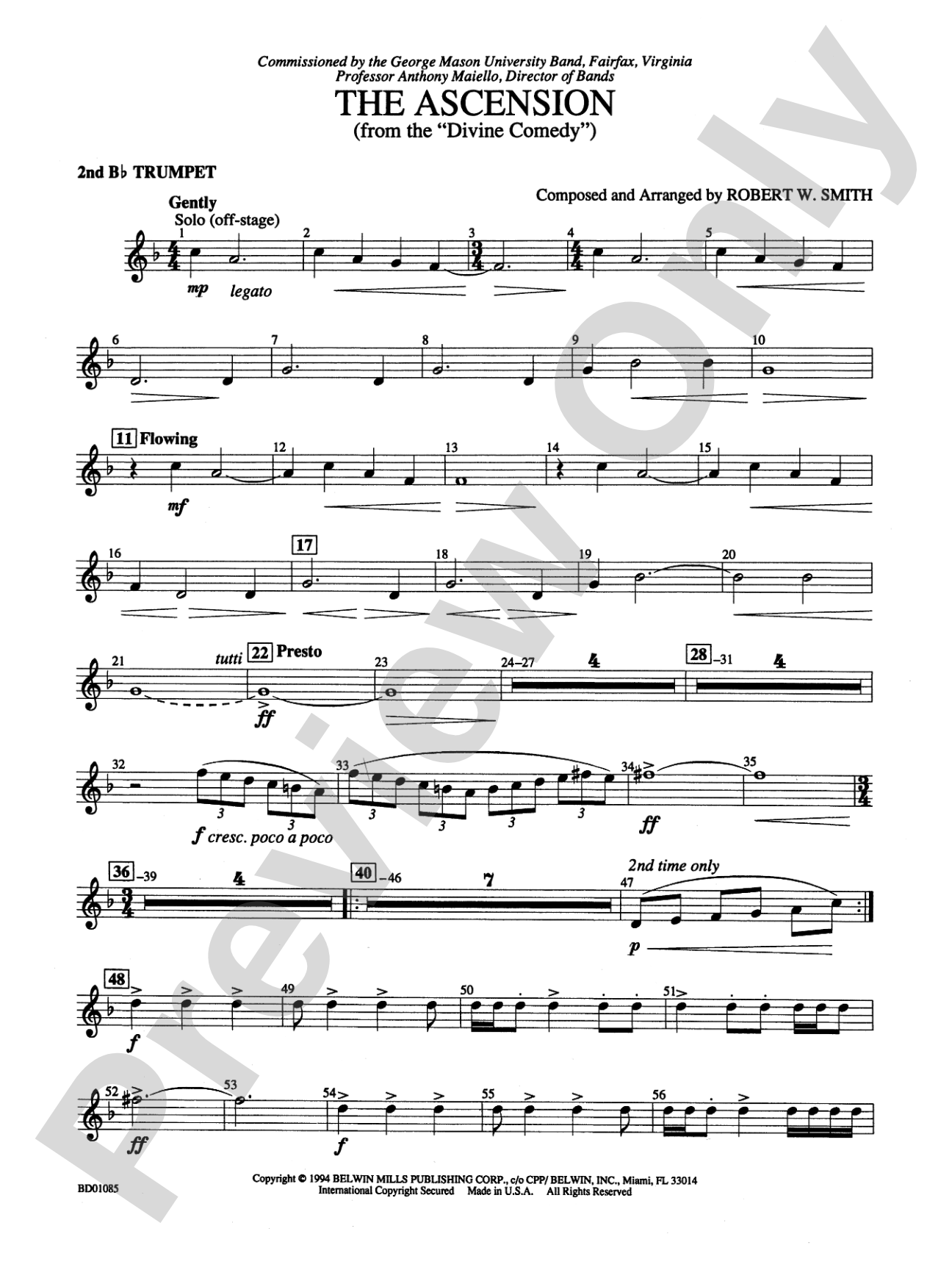 The Ascension (from The Divine Comedy): 2nd B-flat Trumpet