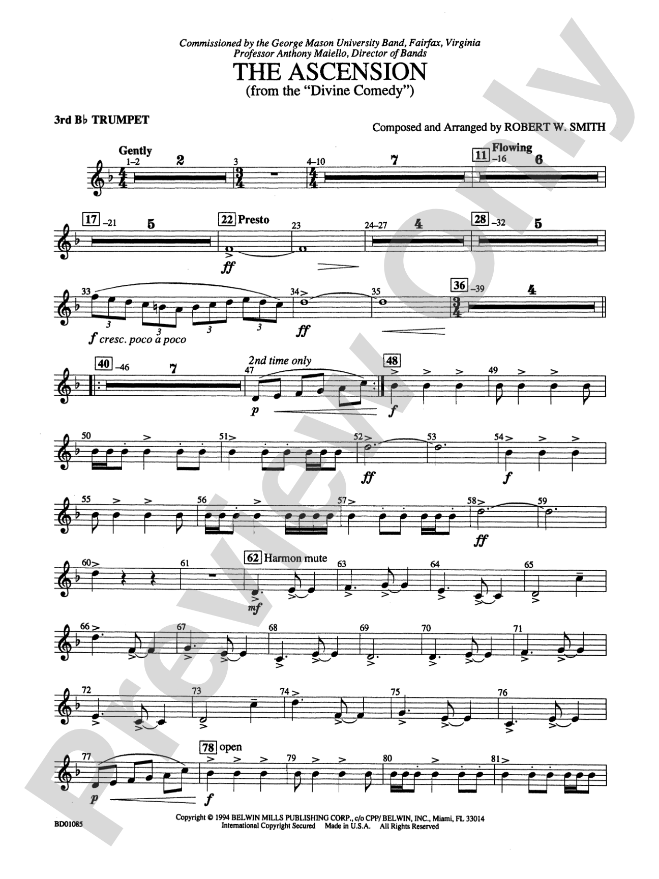 The Ascension (from The Divine Comedy): 3rd B-flat Trumpet