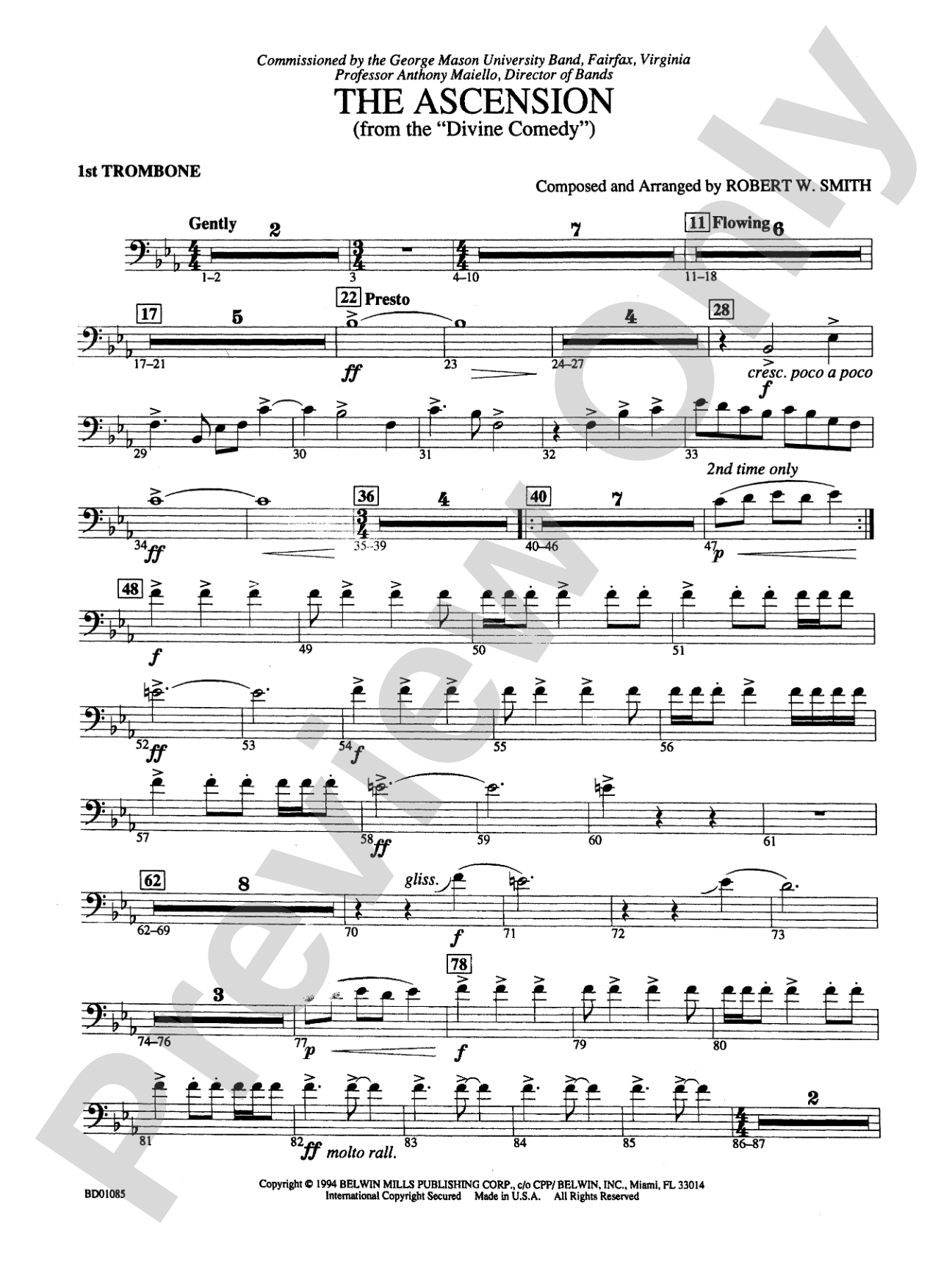 The Ascension (from The Divine Comedy): 1st Trombone
