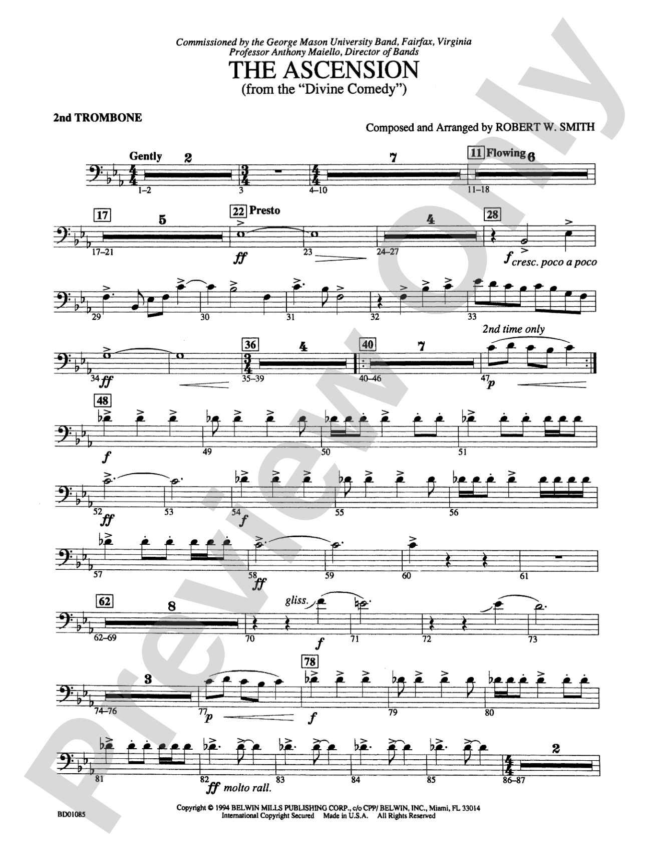 The Ascension (from The Divine Comedy): 2nd Trombone