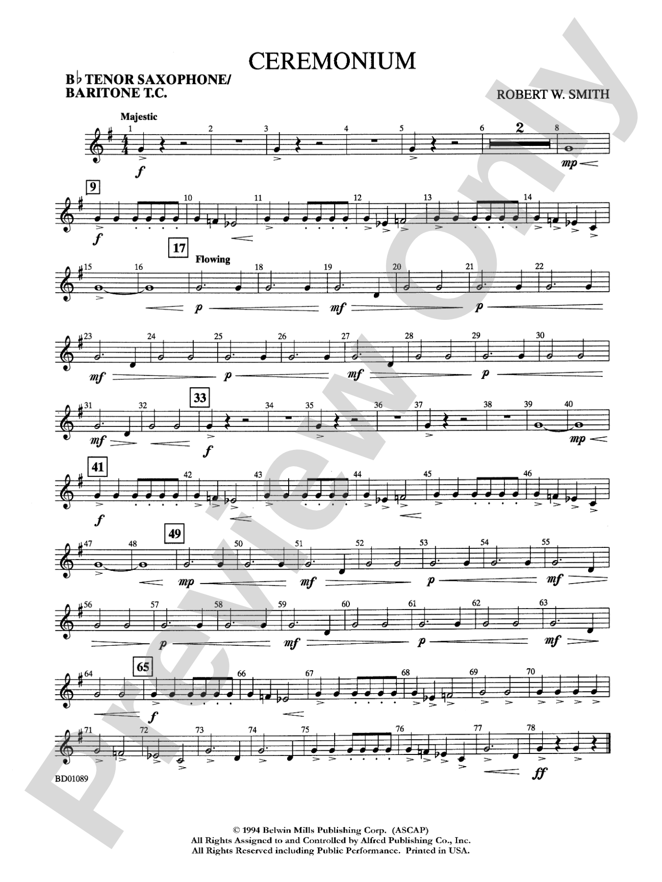 Ceremonium: B-flat Tenor Saxophone