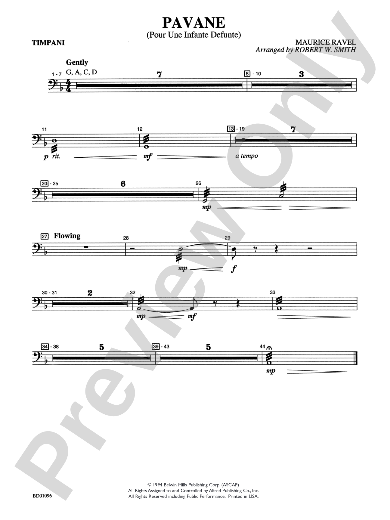Pavane (Pour Une Infante Defunte): Timpani