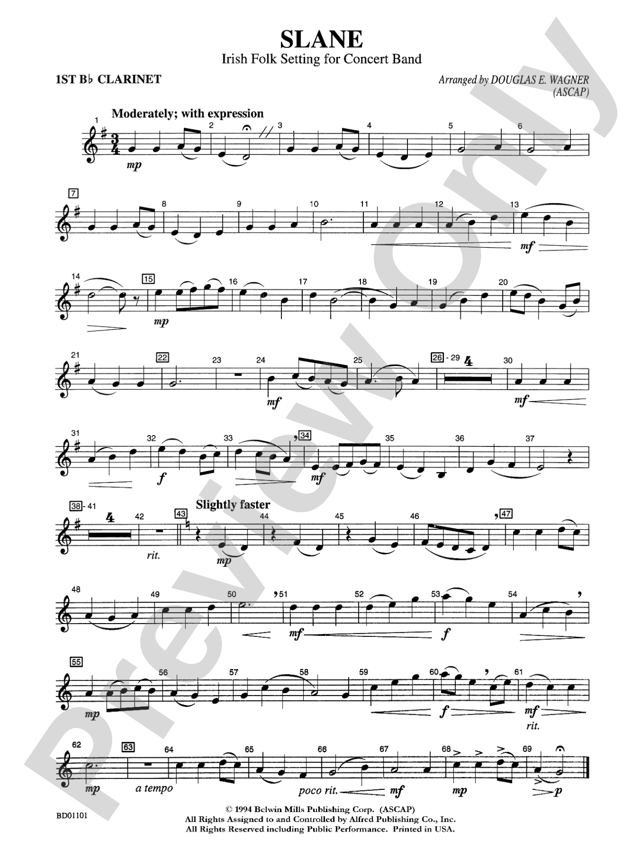Slane: 1st B-flat Clarinet