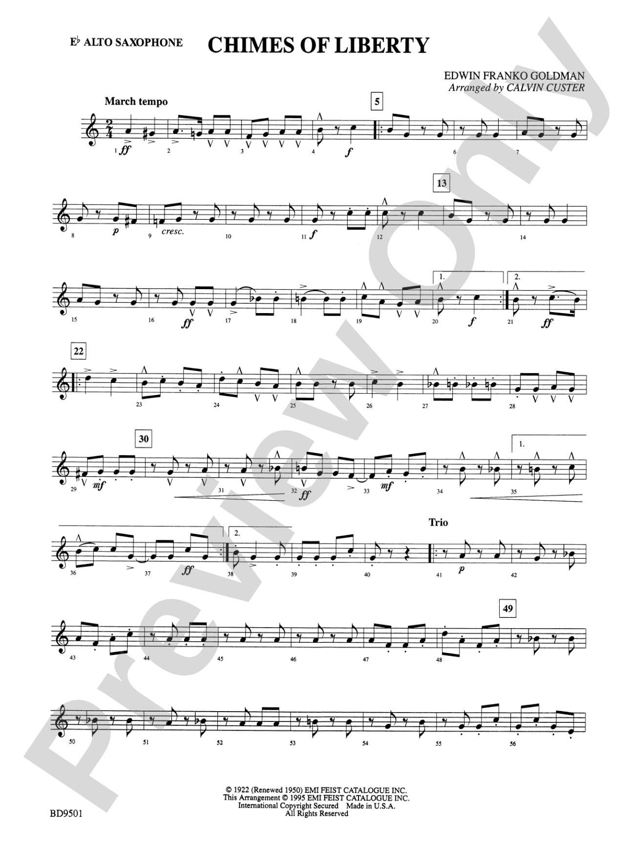 The Chimes of Liberty: E-flat Alto Saxophone