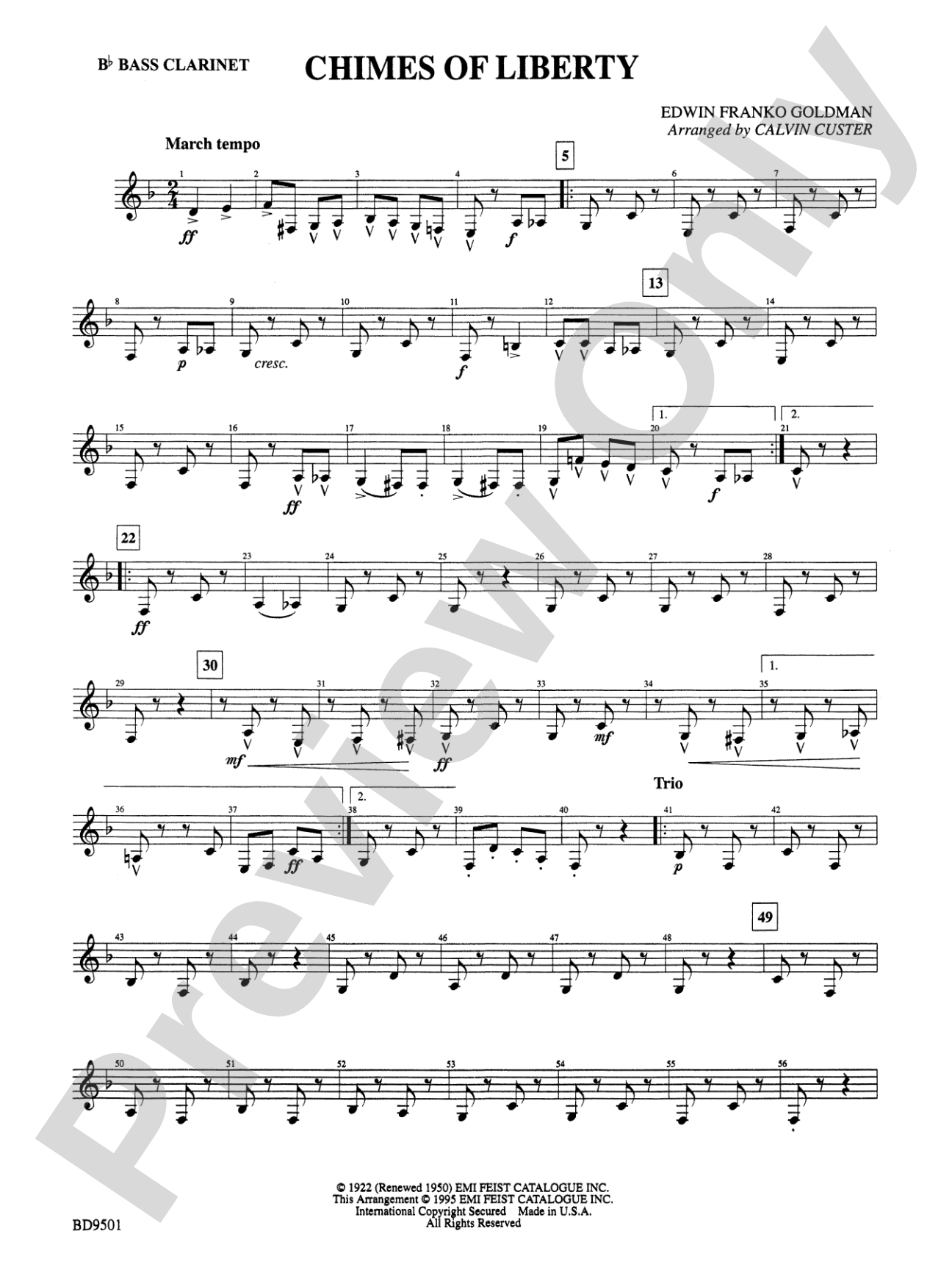 The Chimes of Liberty: B-flat Bass Clarinet