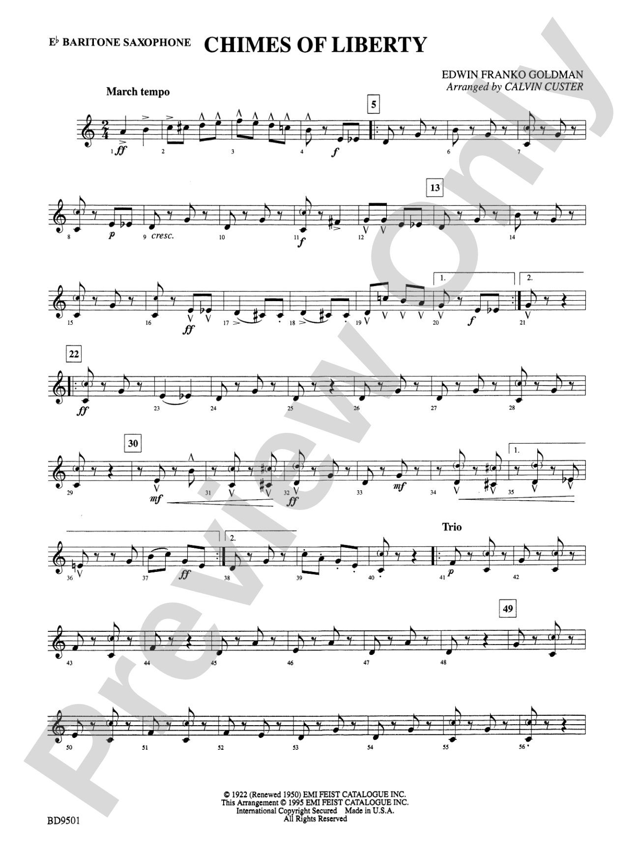 The Chimes of Liberty: E-flat Baritone Saxophone