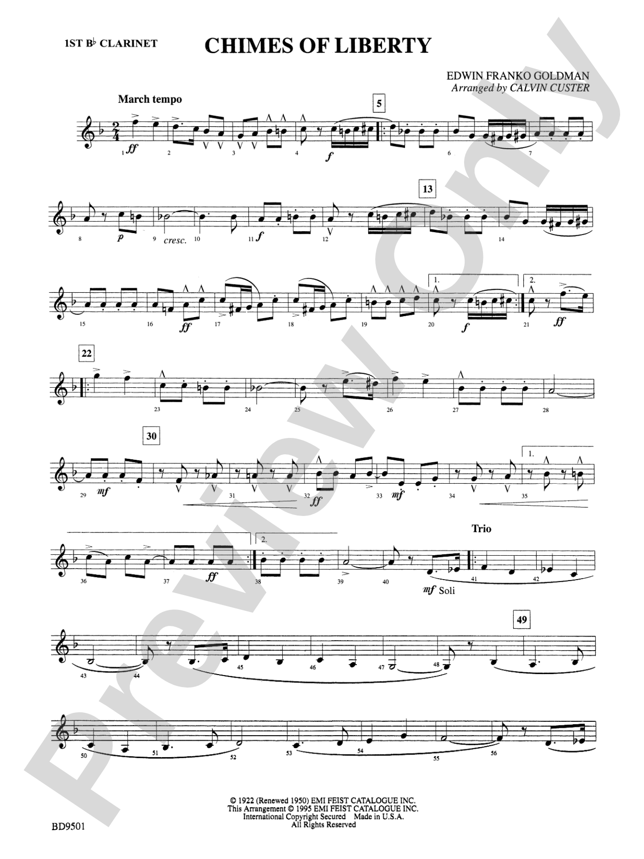 The Chimes of Liberty: 1st B-flat Clarinet