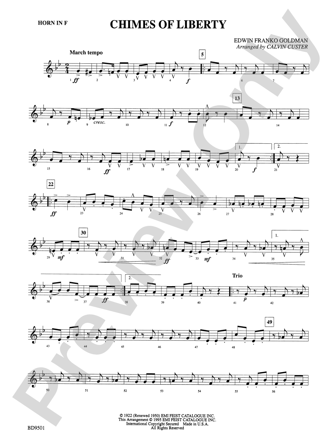 The Chimes of Liberty: 1st F Horn