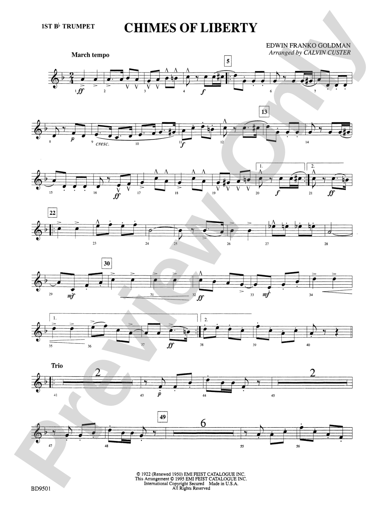 The Chimes of Liberty: 1st B-flat Trumpet