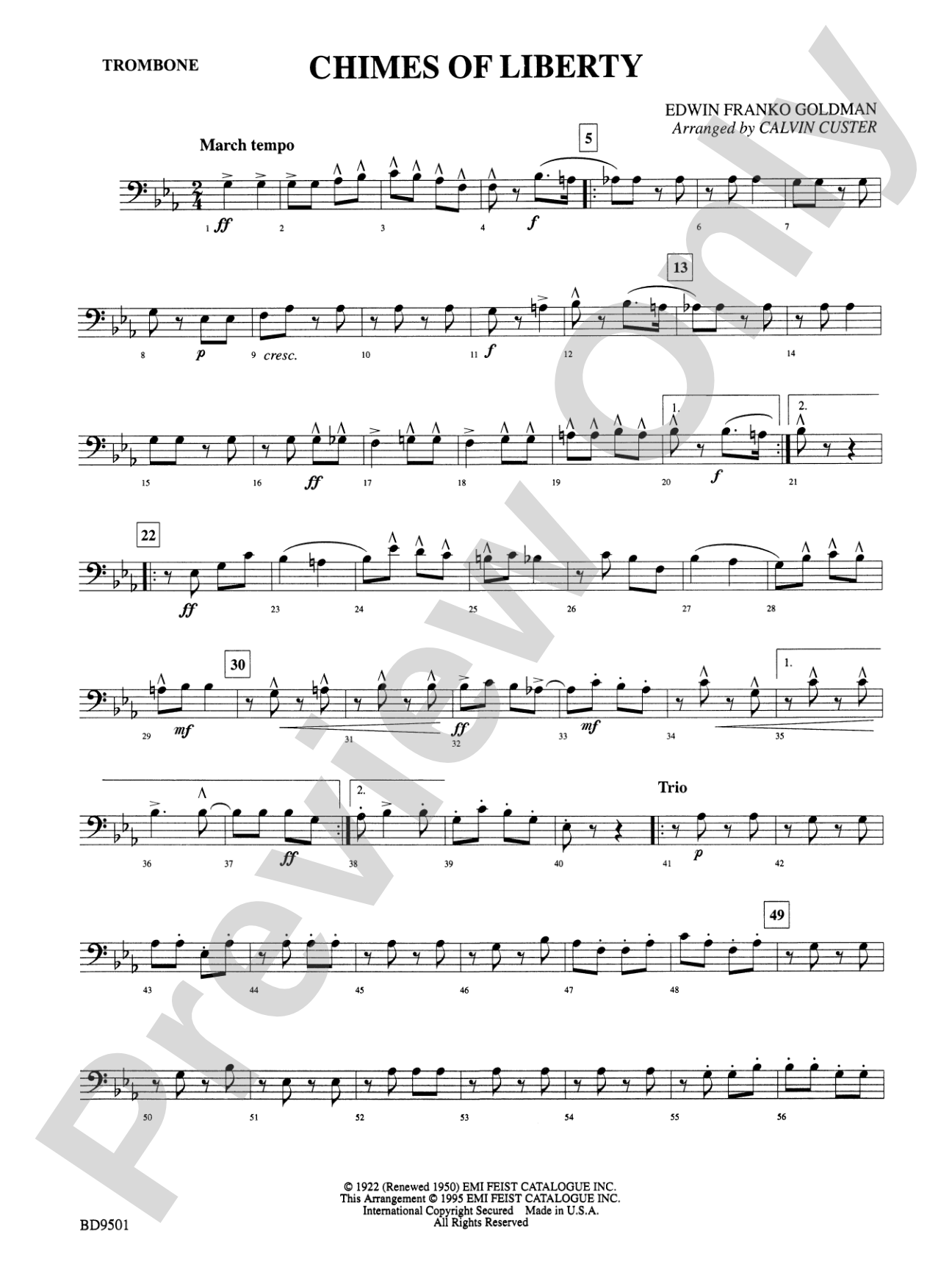 The Chimes of Liberty: 1st Trombone