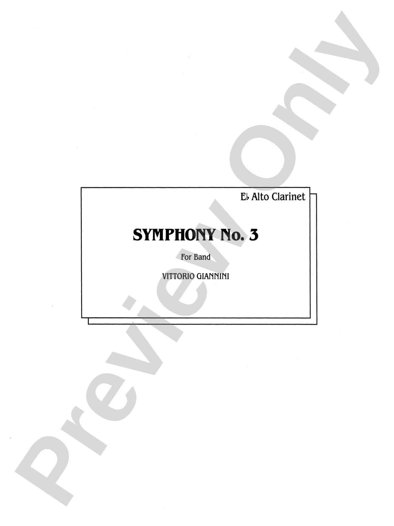 Symphony No. 3 for Band: E-flat Alto Clarinet