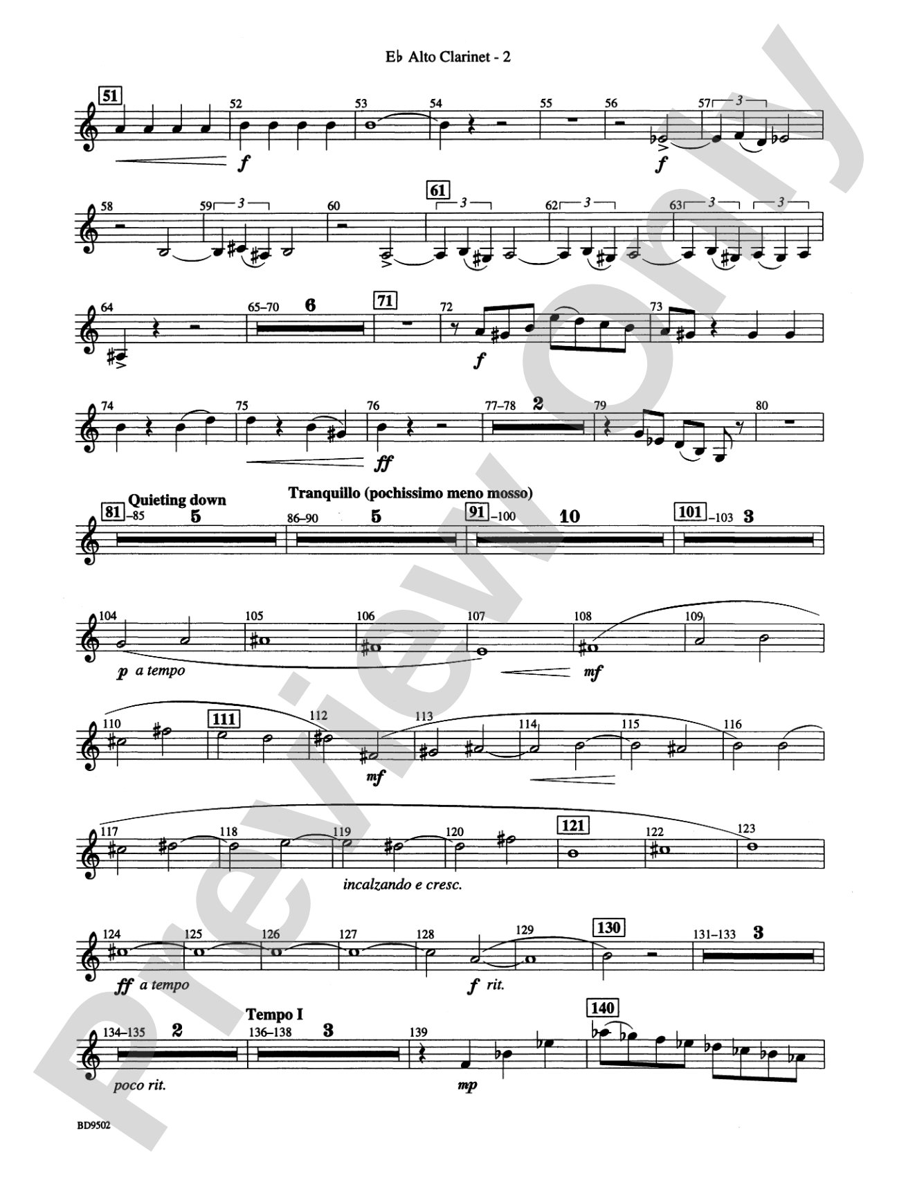 Symphony No. 3 for Band: E-flat Alto Clarinet