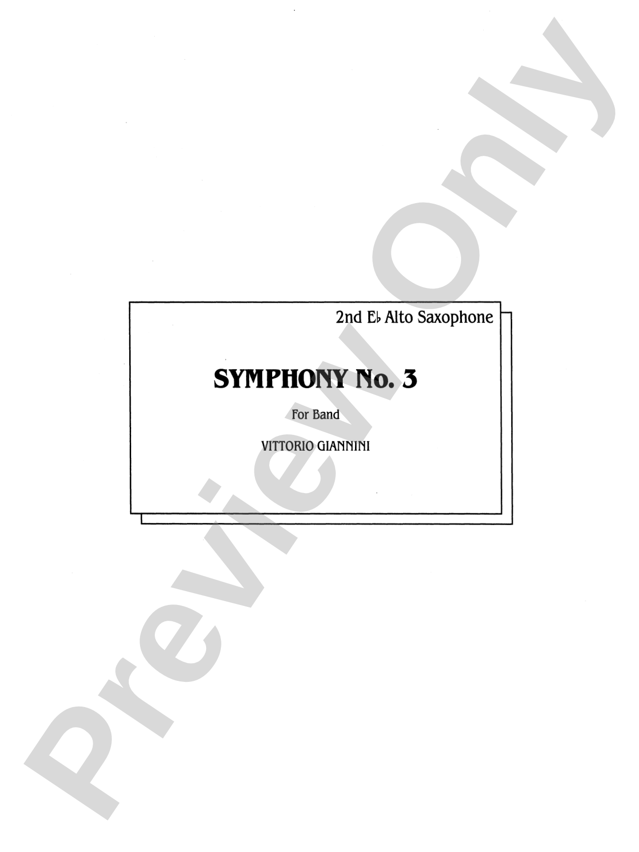 Symphony No. 3 for Band: 2nd E-flat Alto Saxophone