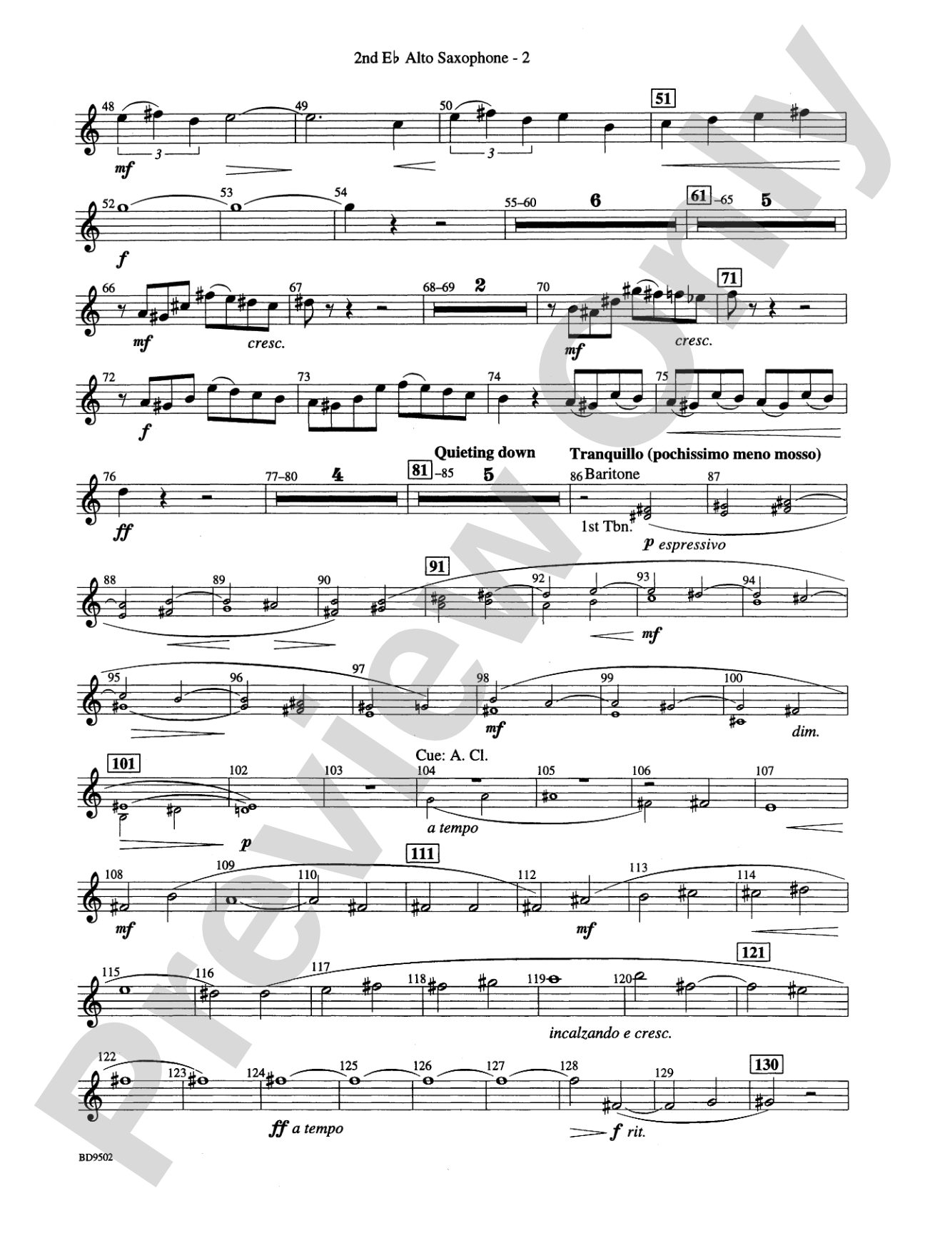 Symphony No. 3 for Band: 2nd E-flat Alto Saxophone