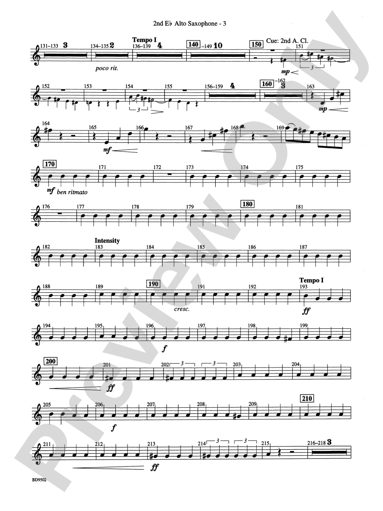 Symphony No. 3 for Band: 2nd E-flat Alto Saxophone