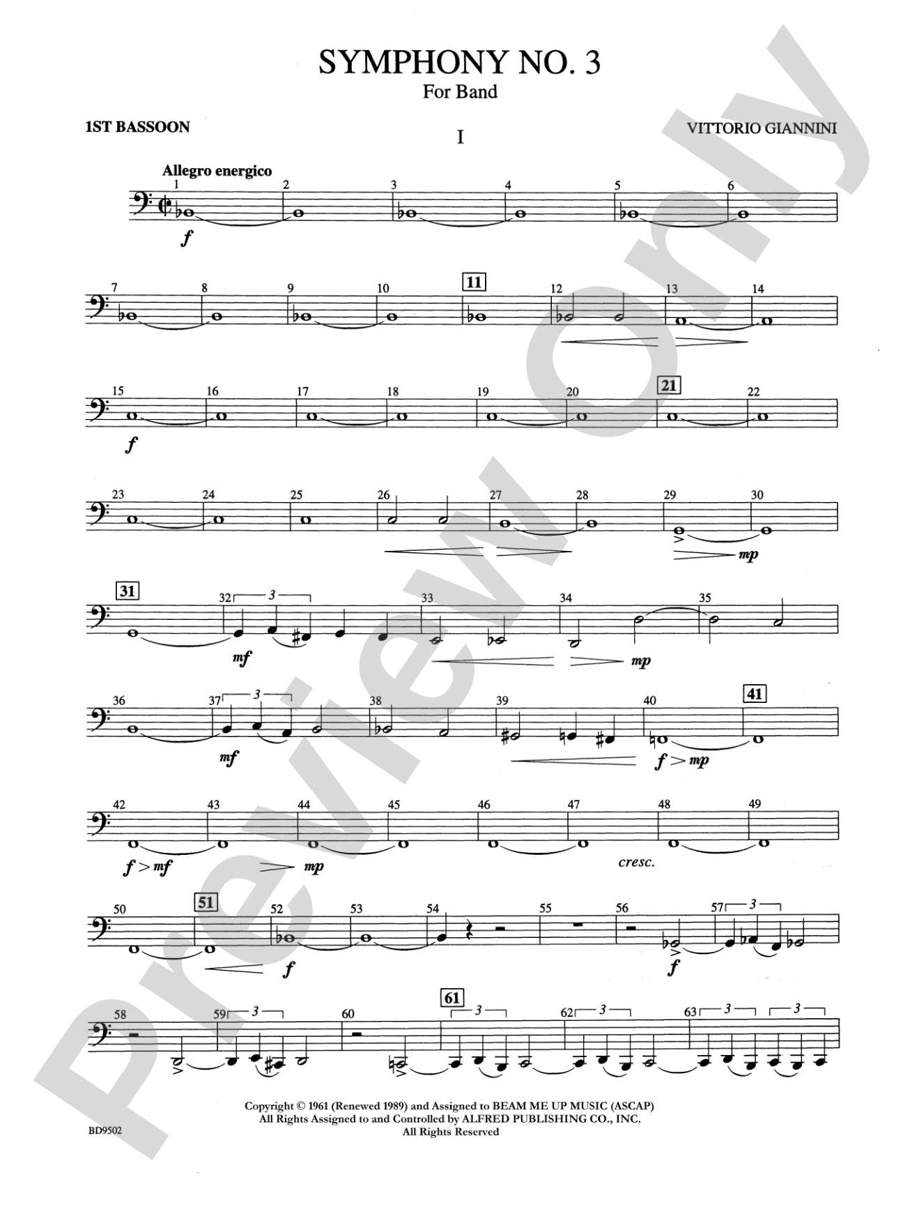 Symphony No. 3 for Band: Bassoon
