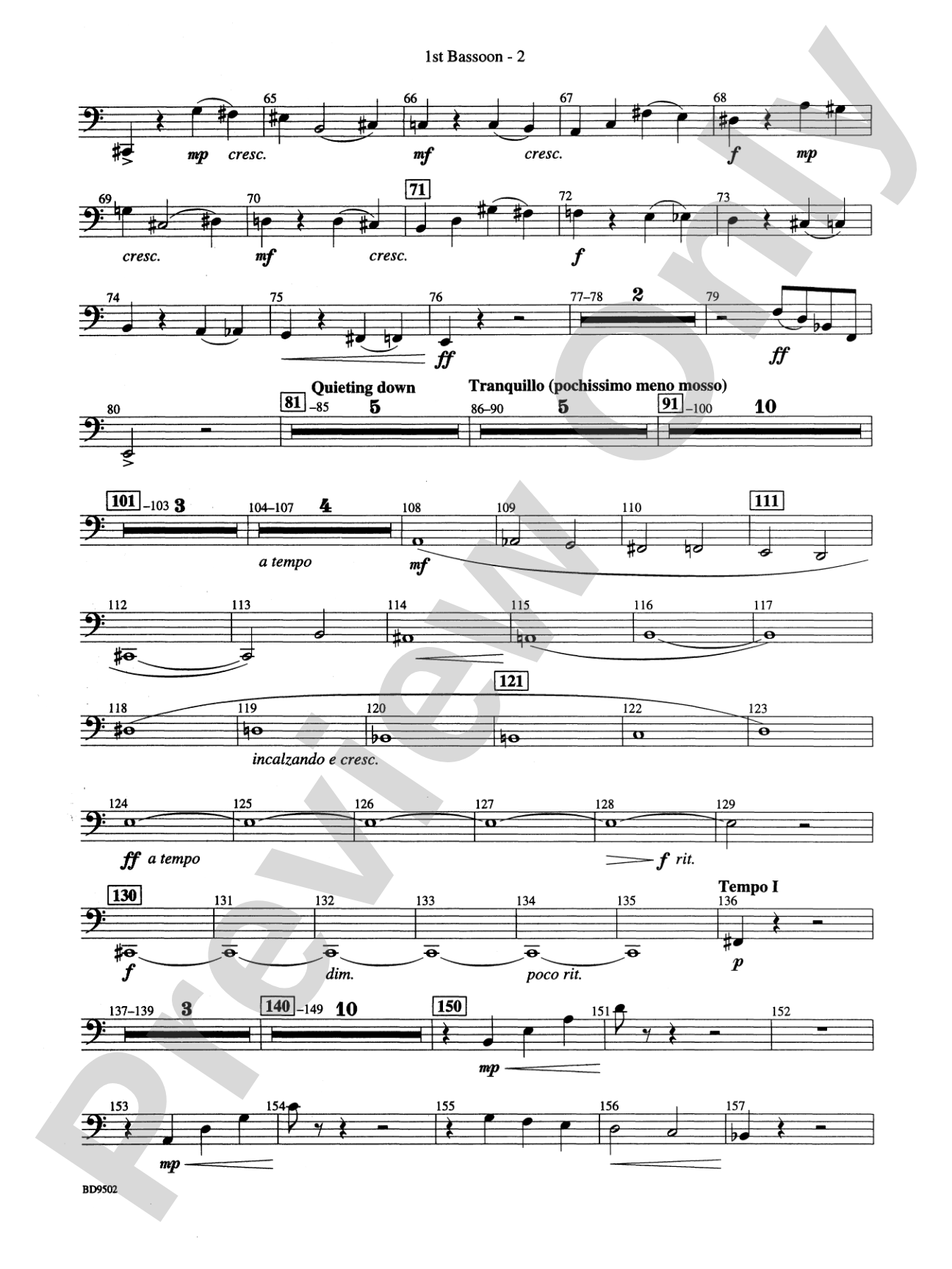 Symphony No. 3 for Band: Bassoon