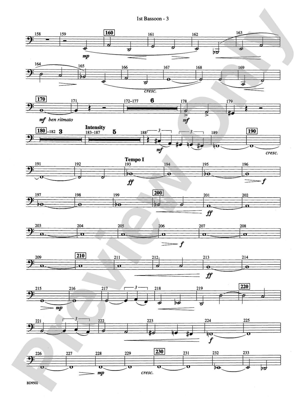 Symphony No. 3 for Band: Bassoon