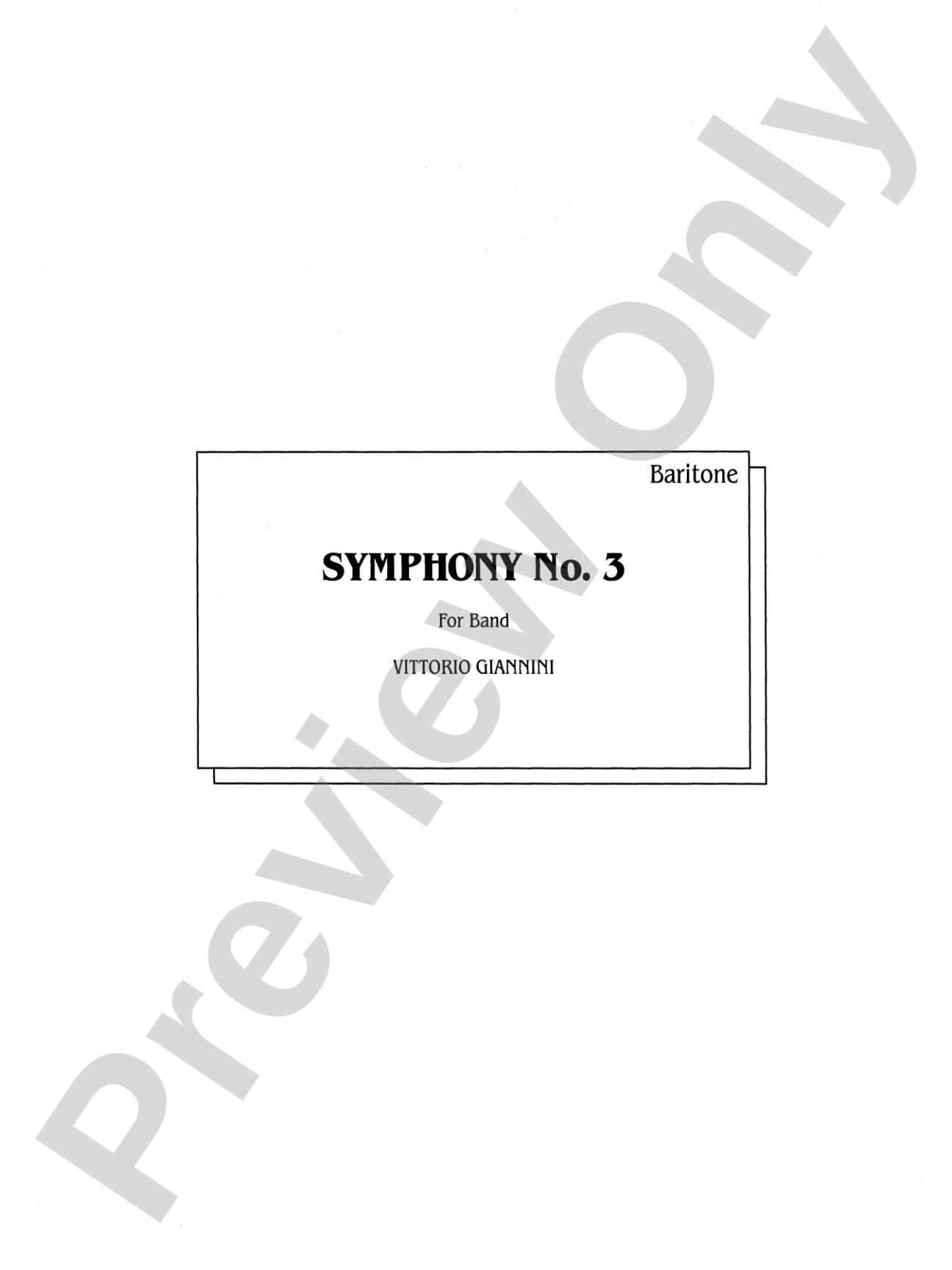 Symphony No. 3 for Band: Baritone B.C.