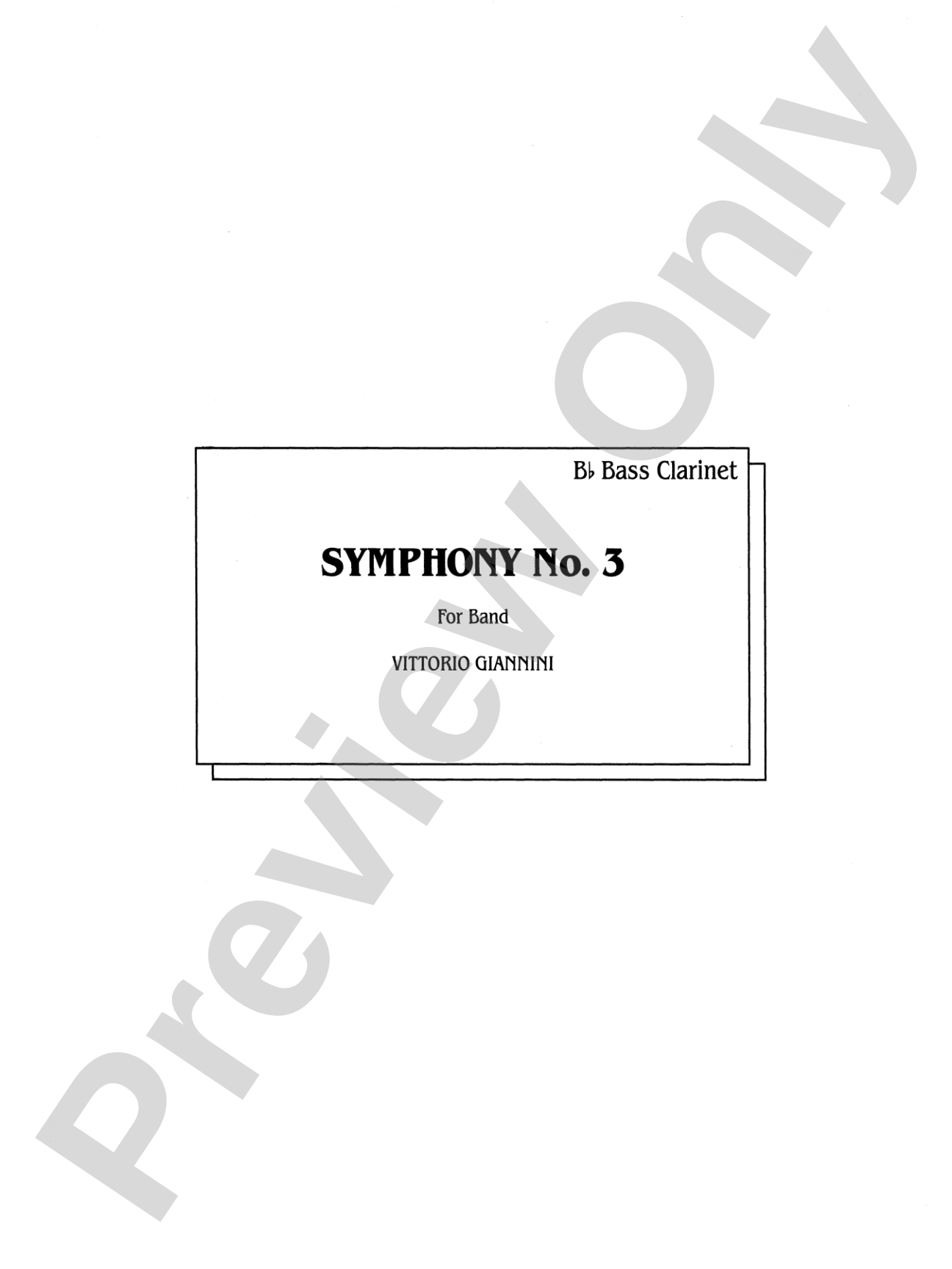 Symphony No. 3 for Band: B-flat Bass Clarinet