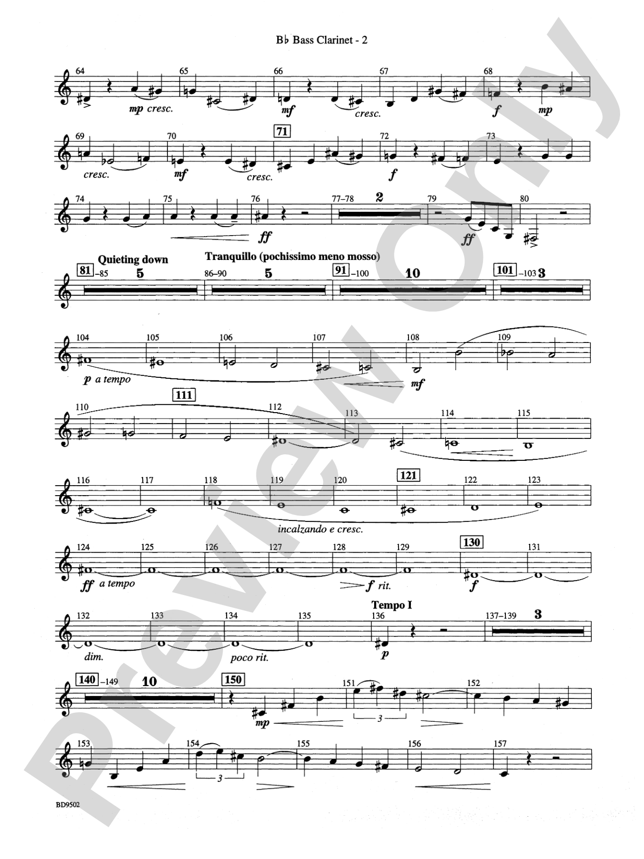 Symphony No. 3 for Band: B-flat Bass Clarinet