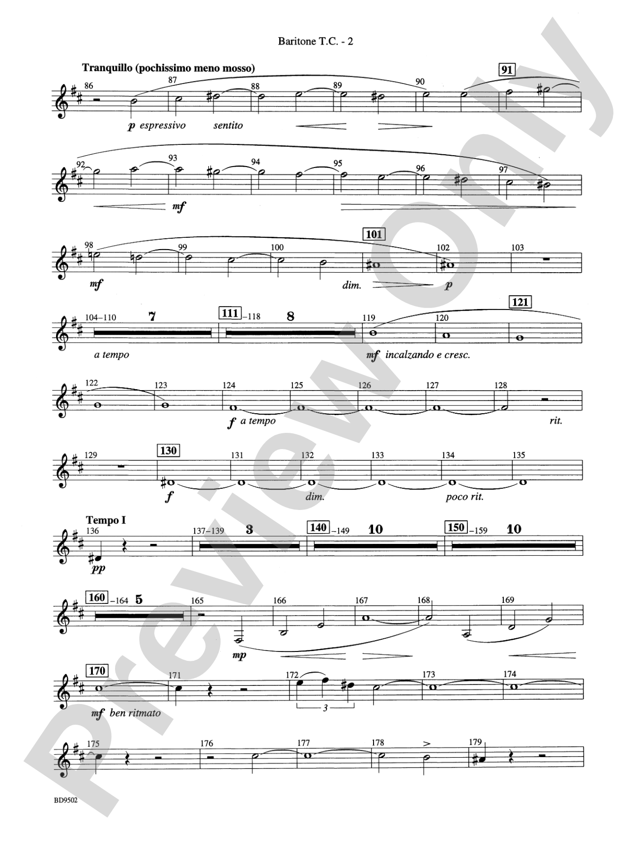 Symphony No. 3 for Band: Baritone T.C.