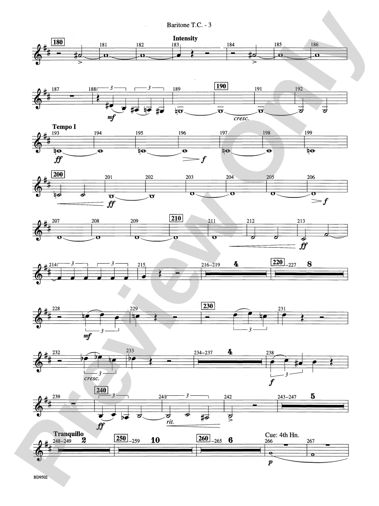 Symphony No. 3 for Band: Baritone T.C.