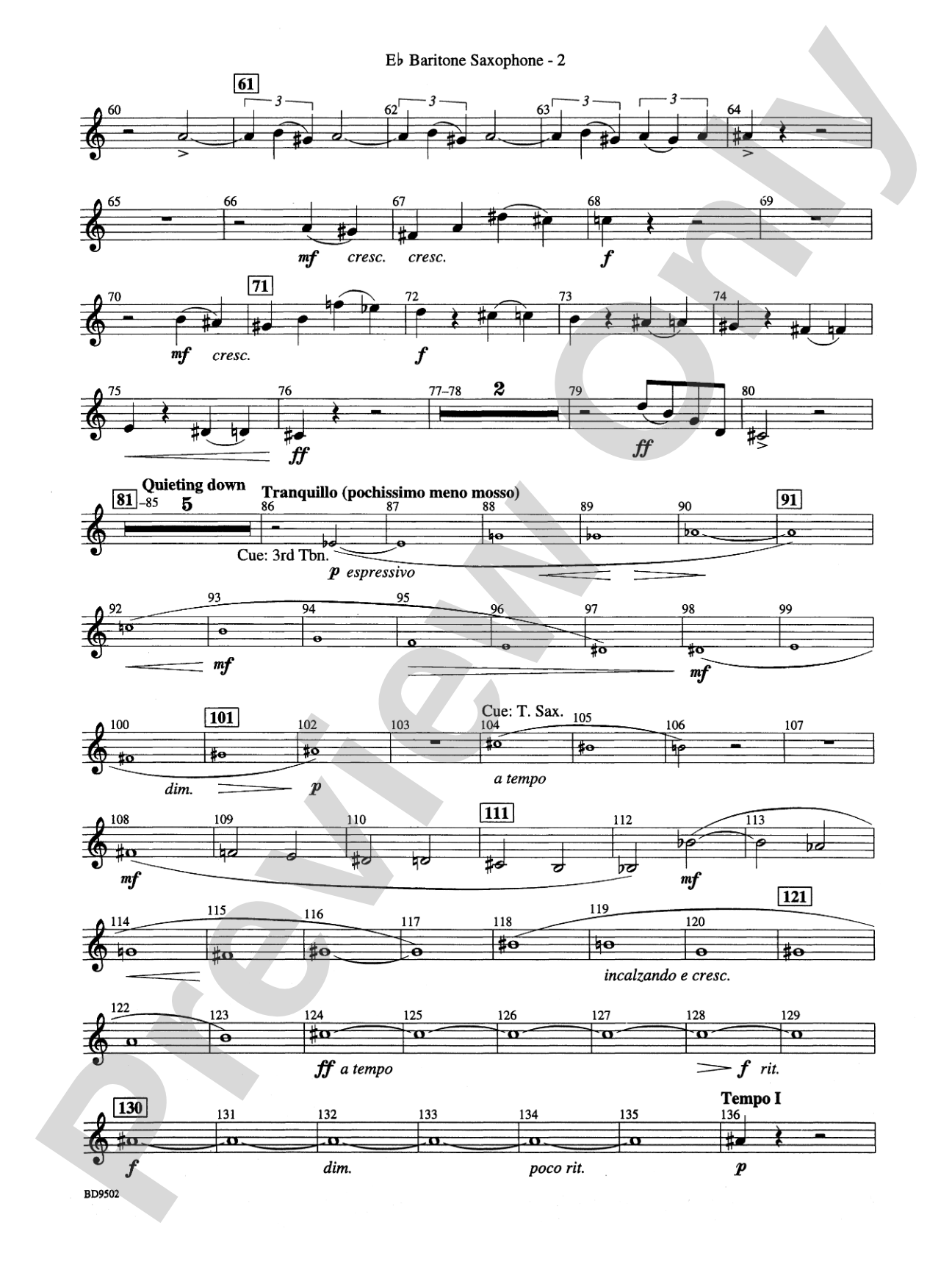 Symphony No. 3 for Band: E-flat Baritone Saxophone