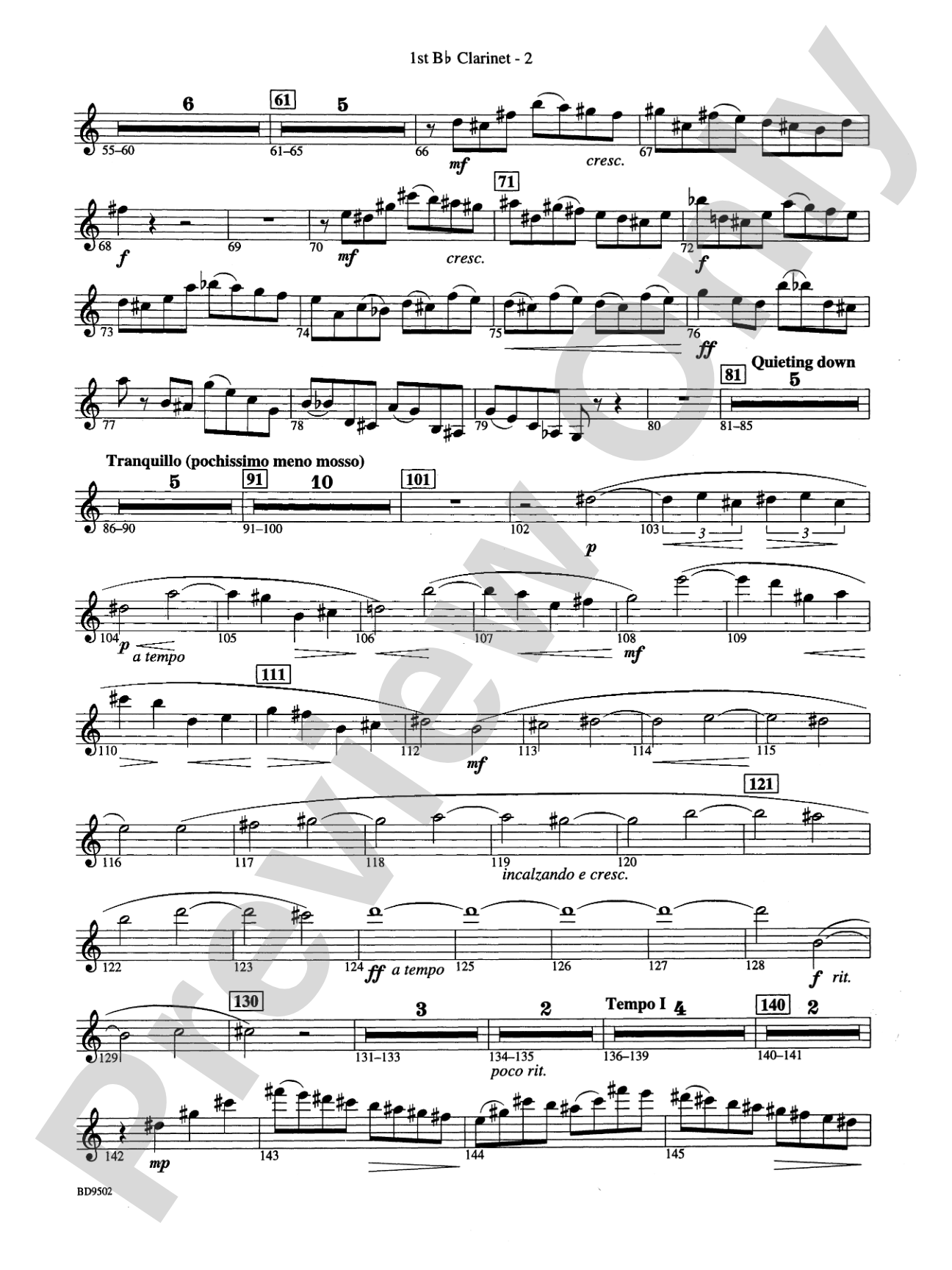 Symphony No. 3 for Band: 1st B-flat Clarinet