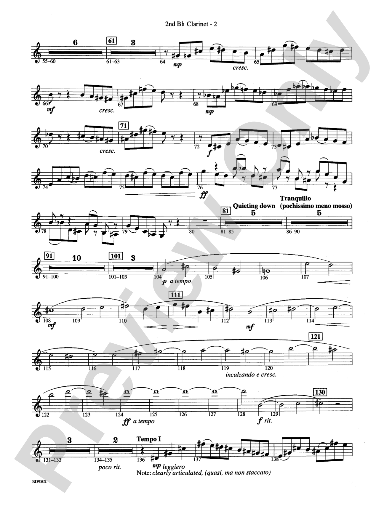 Symphony No. 3 for Band: 2nd B-flat Clarinet