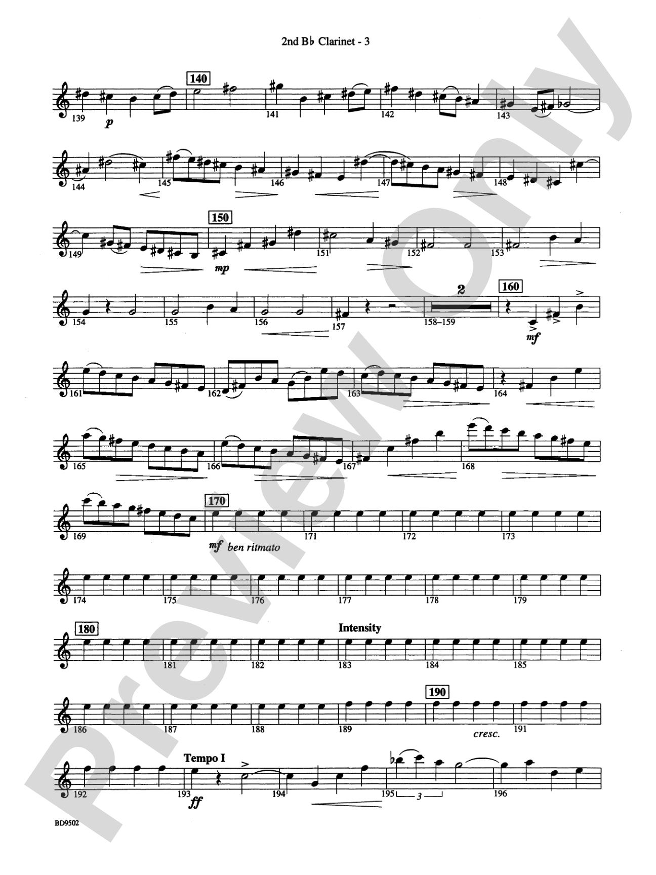 Symphony No. 3 for Band: 2nd B-flat Clarinet
