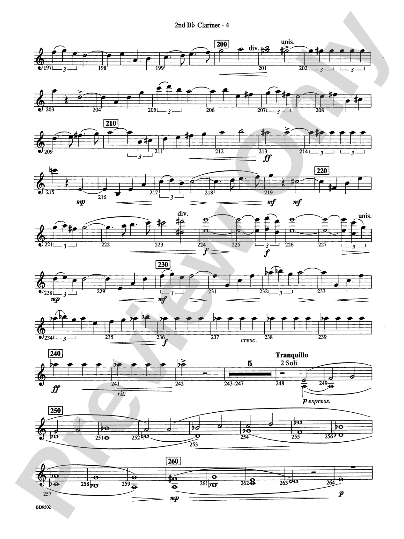 Symphony No. 3 for Band: 2nd B-flat Clarinet