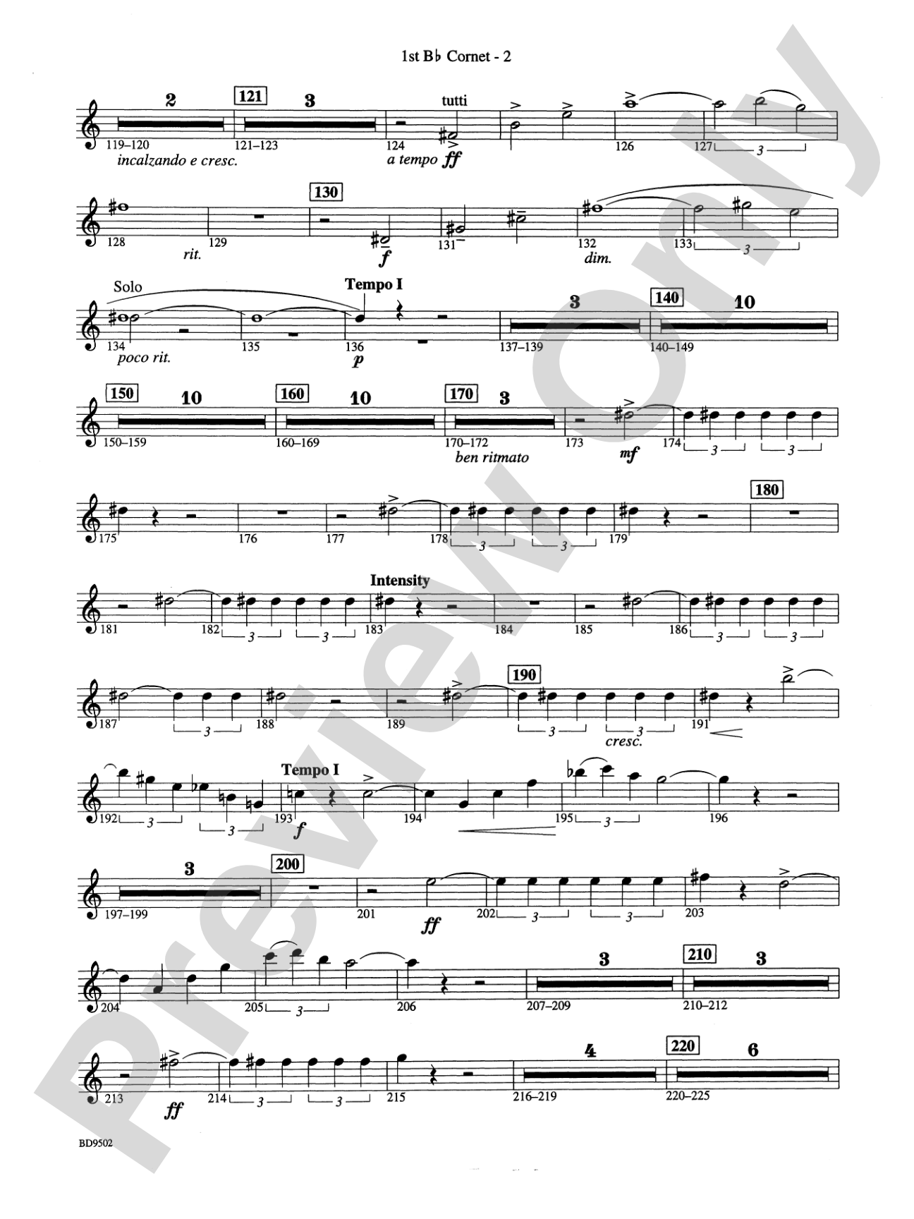 Symphony No. 3 for Band: 1st B-flat Cornet
