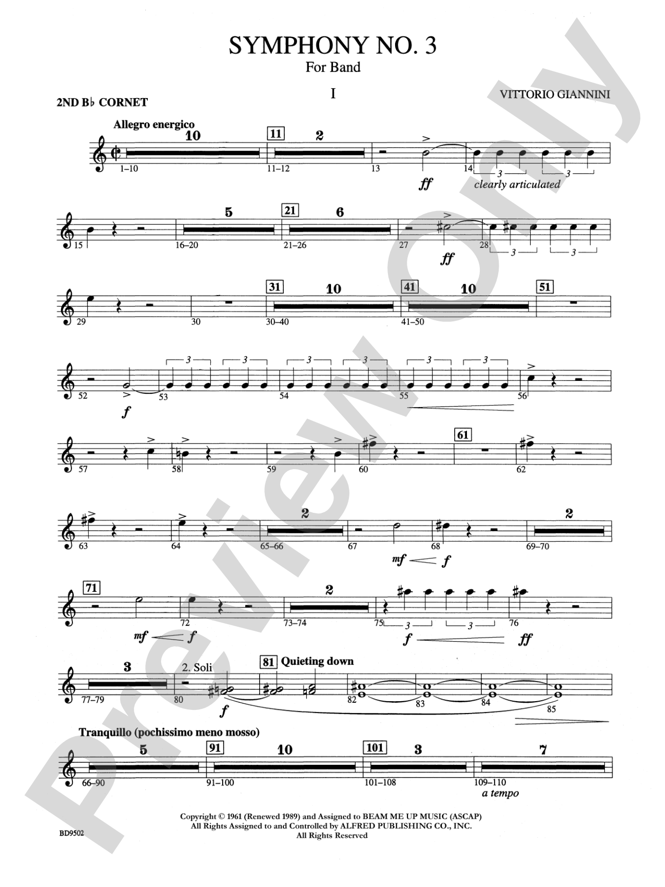 Symphony No. 3 for Band: 2nd B-flat Cornet