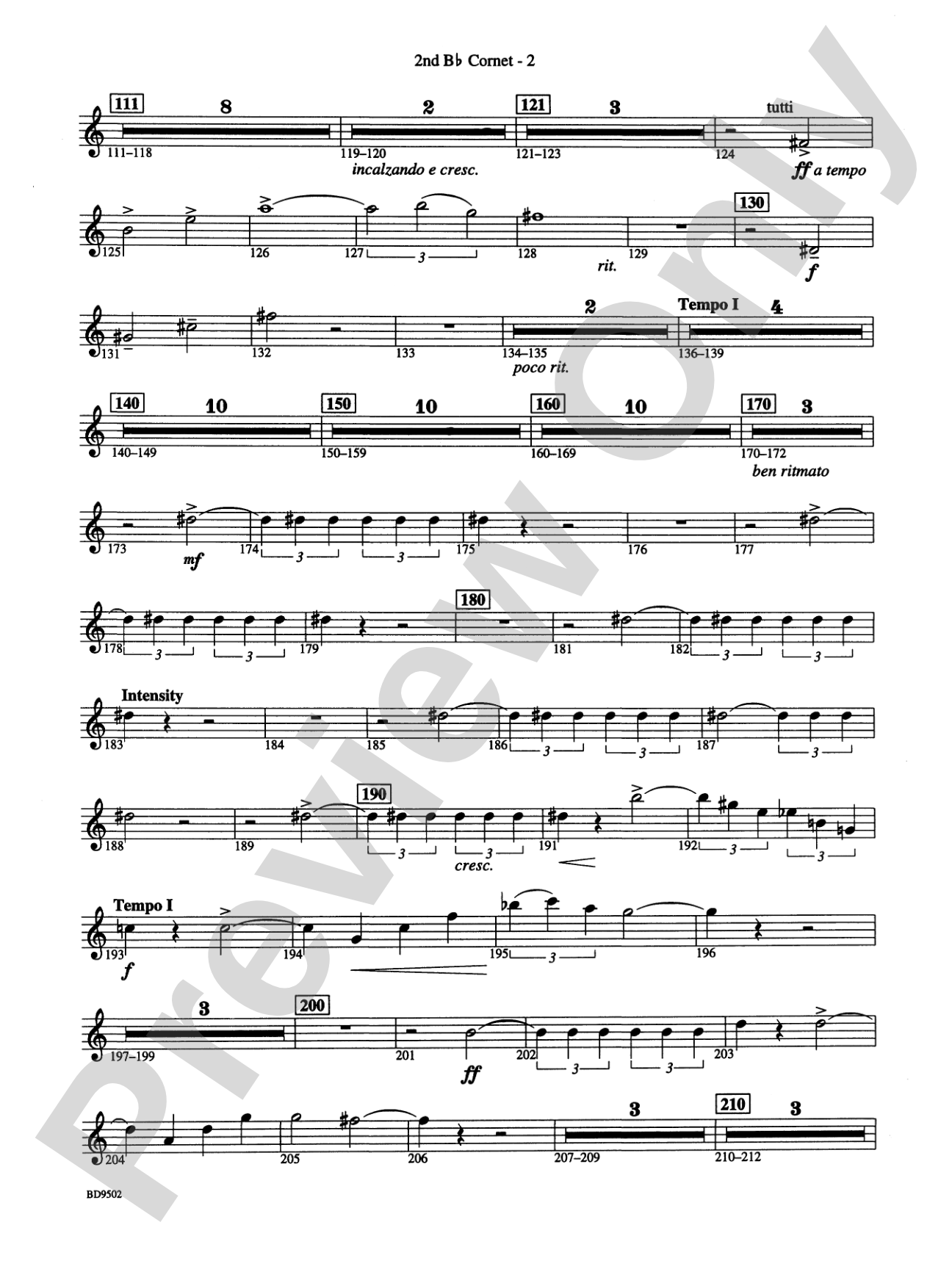 Symphony No. 3 for Band: 2nd B-flat Cornet