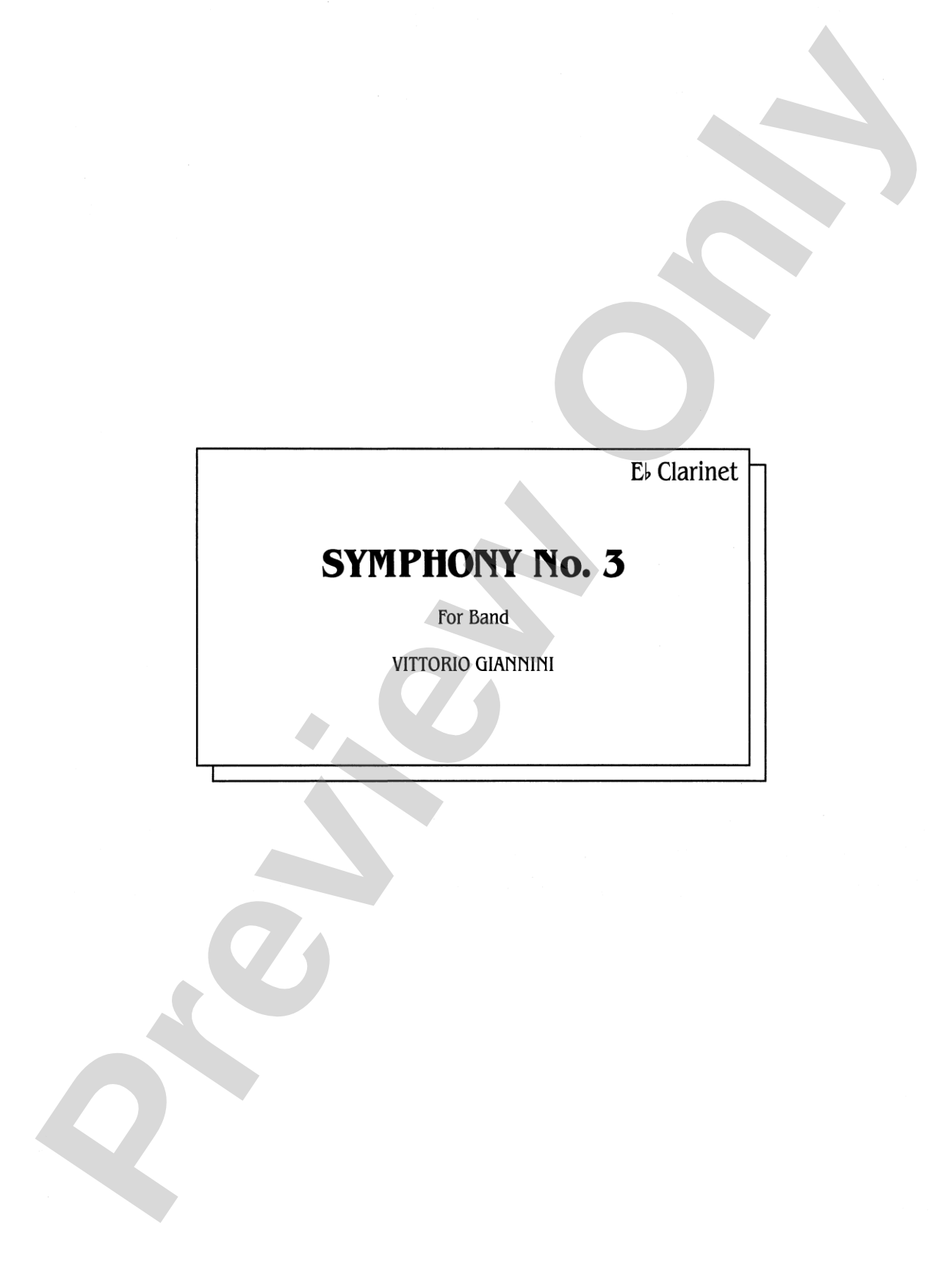 Symphony No. 3 for Band: E-flat Soprano Clarinet