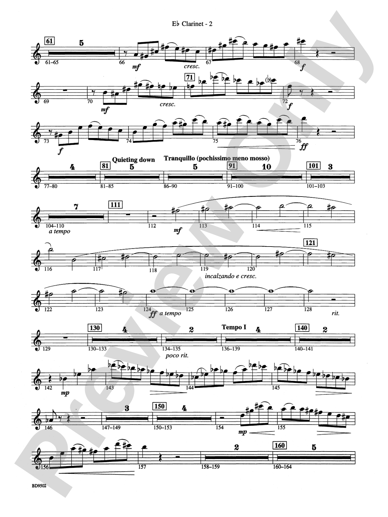 Symphony No. 3 for Band: E-flat Soprano Clarinet