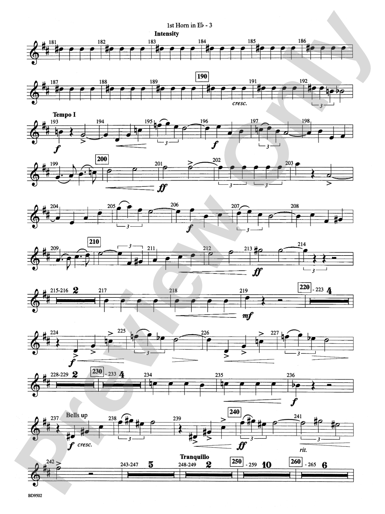 Symphony No. 3 for Band: WP 1st Horn in E-flat