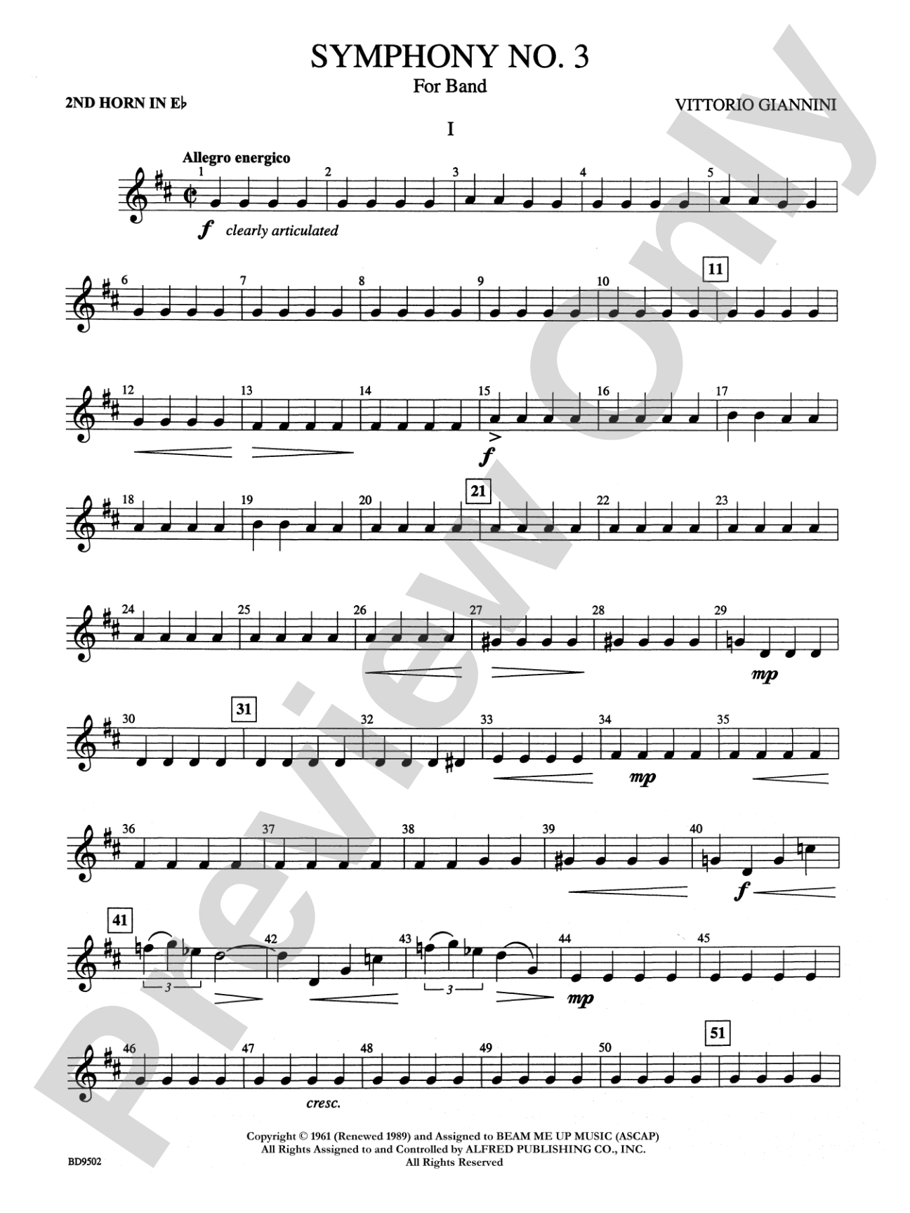 Symphony No. 3 for Band: WP 2nd Horn in E-flat