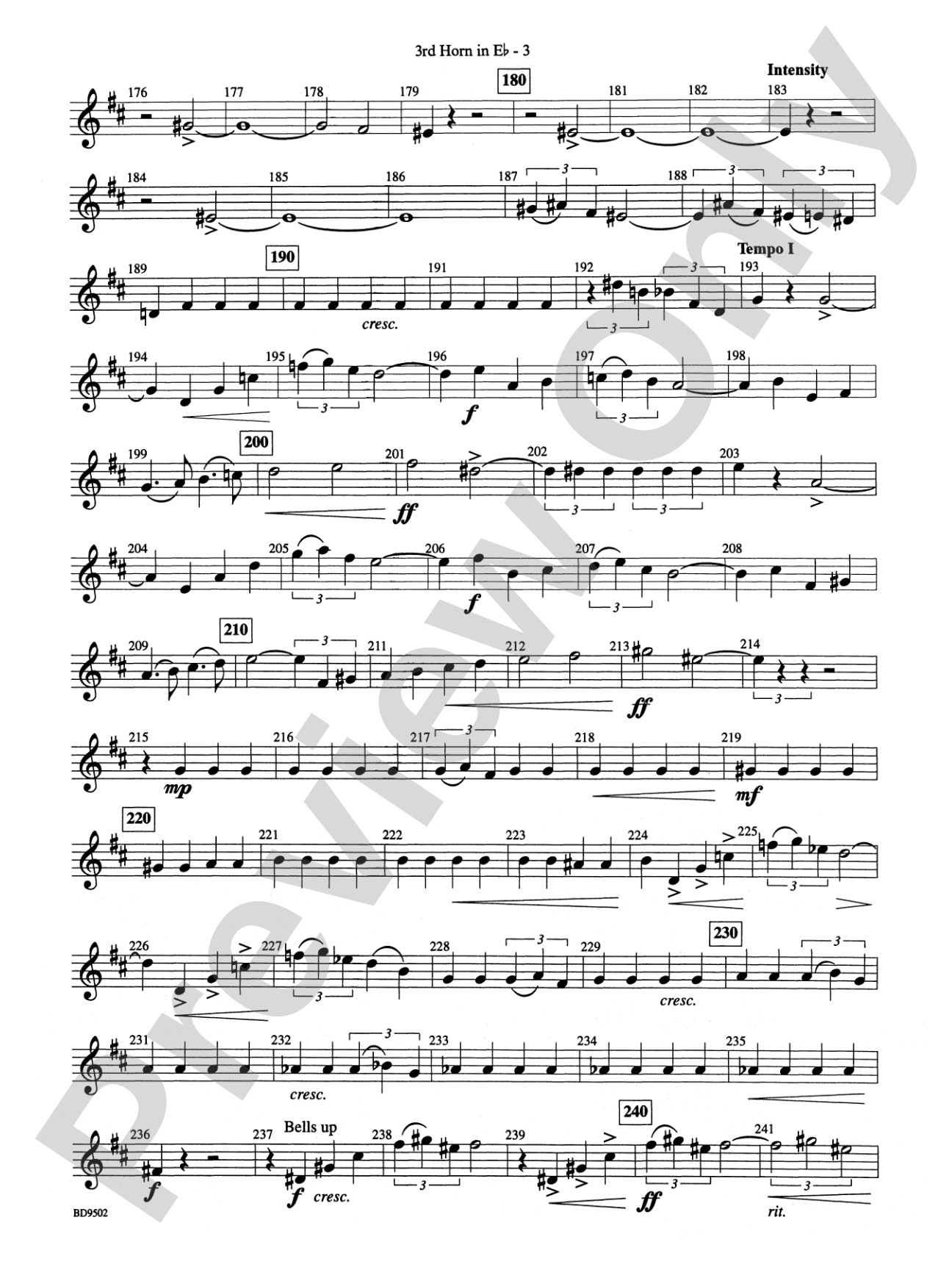 Symphony No. 3 for Band: WP 3rd Horn in E-flat
