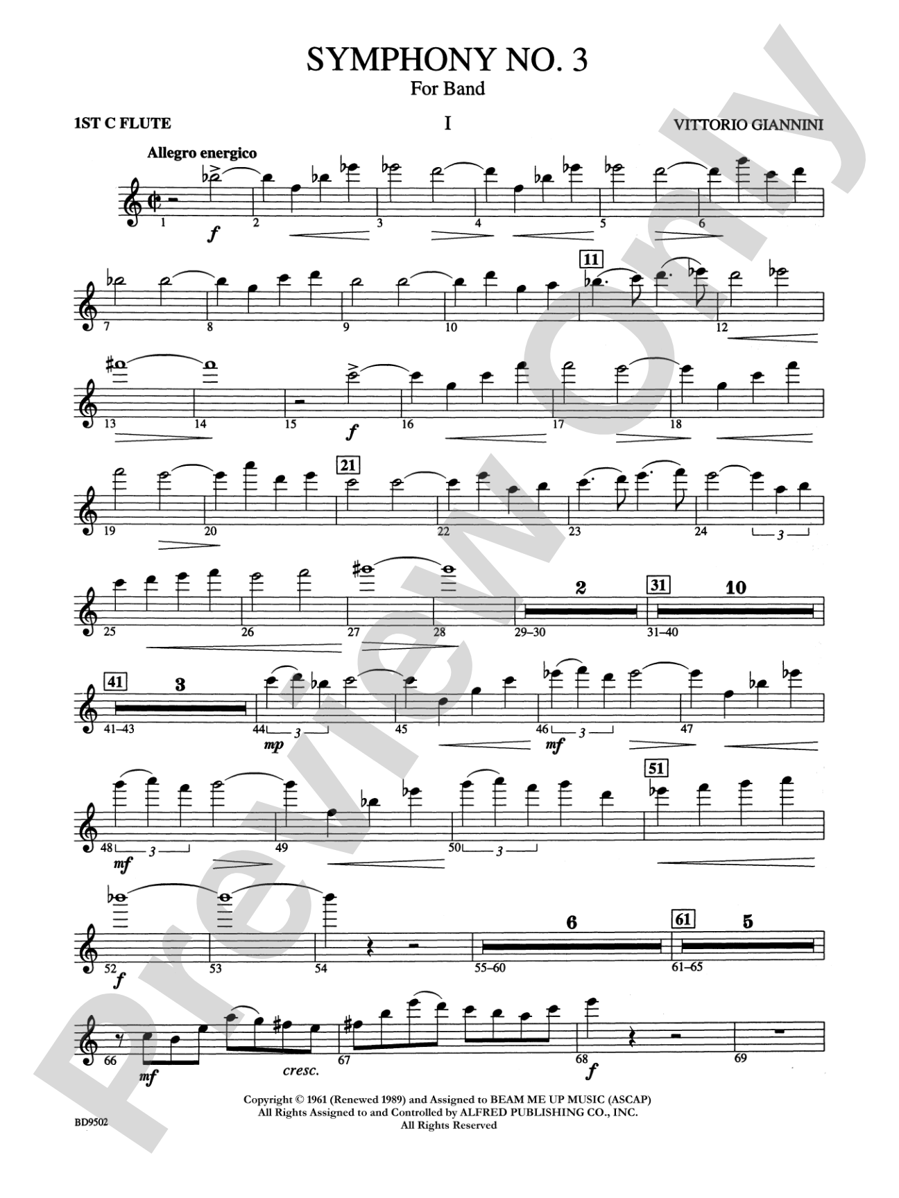 Symphony No. 3 for Band: Flute