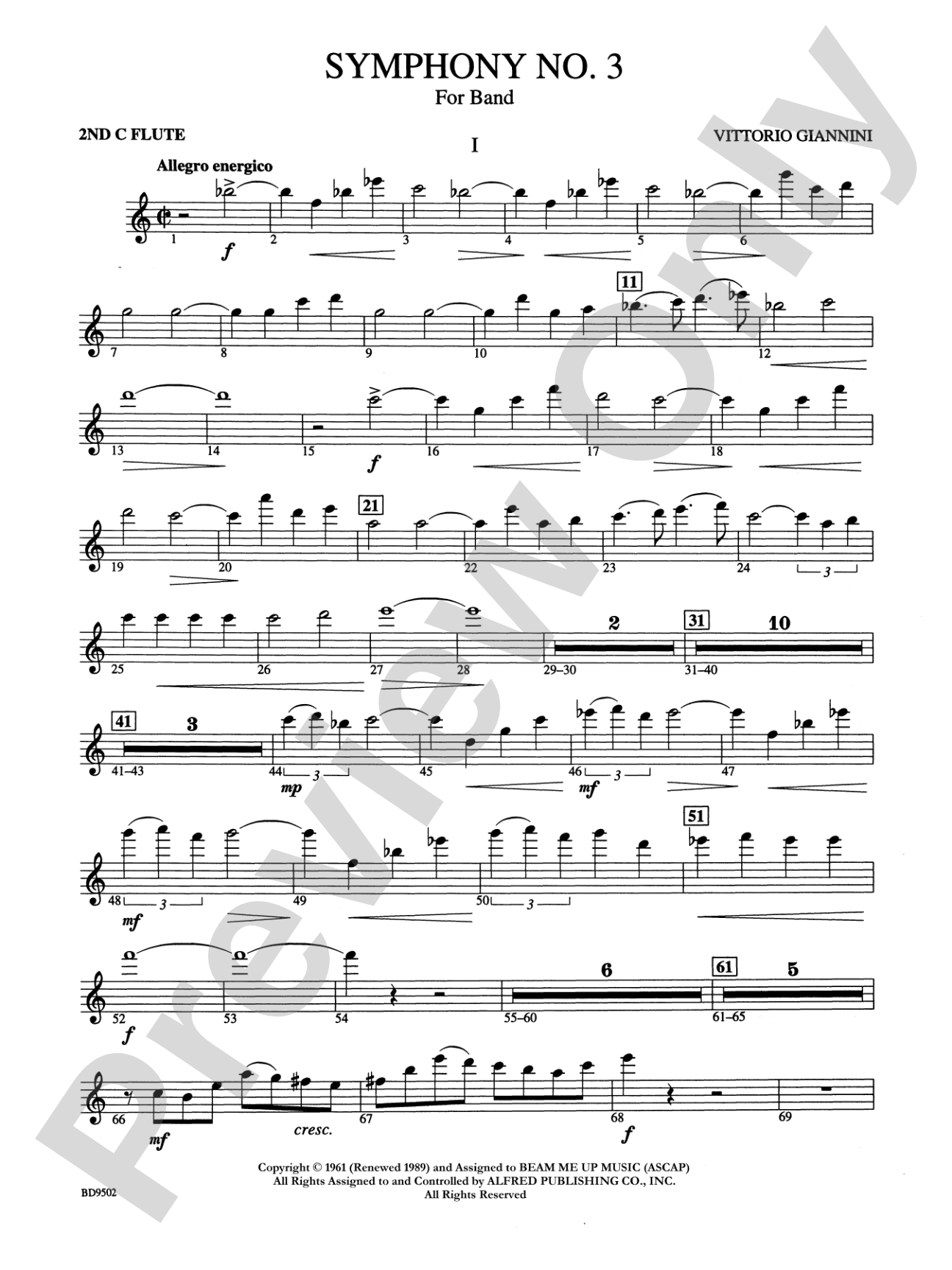 Symphony No. 3 for Band: 2nd Flute