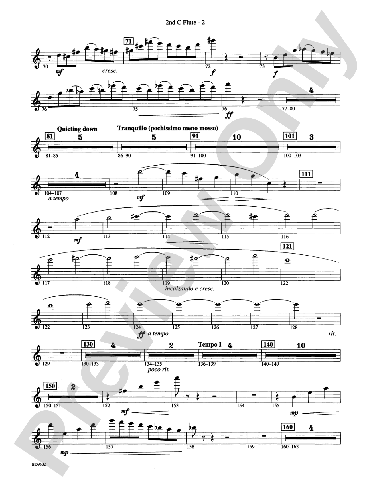 Symphony No. 3 for Band: 2nd Flute