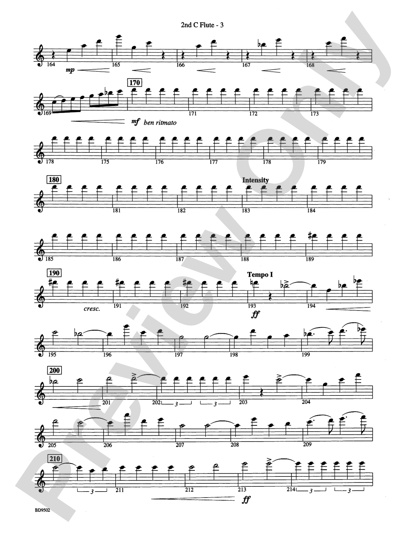 Symphony No. 3 for Band: 2nd Flute